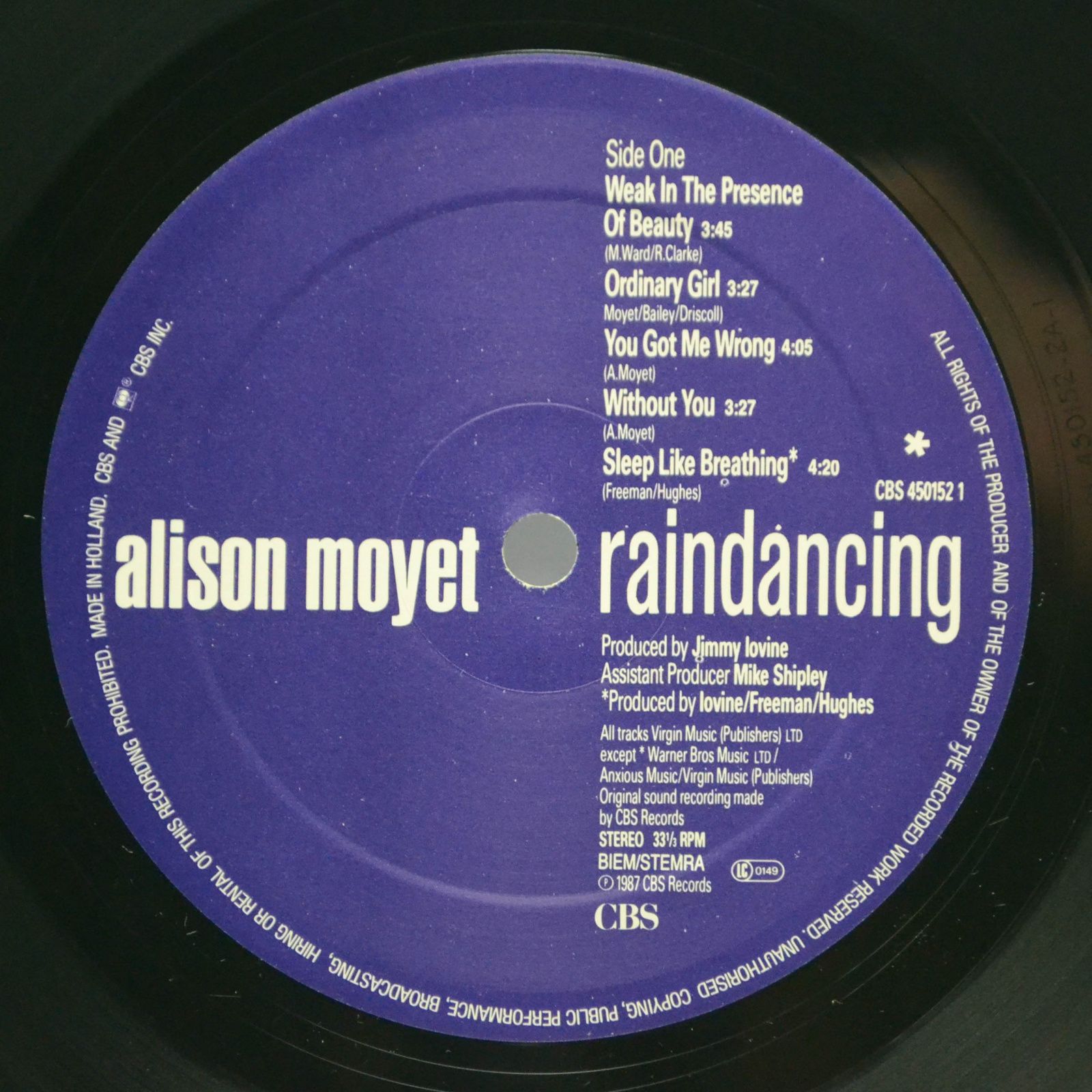 Alison Moyet — Raindancing, 1987