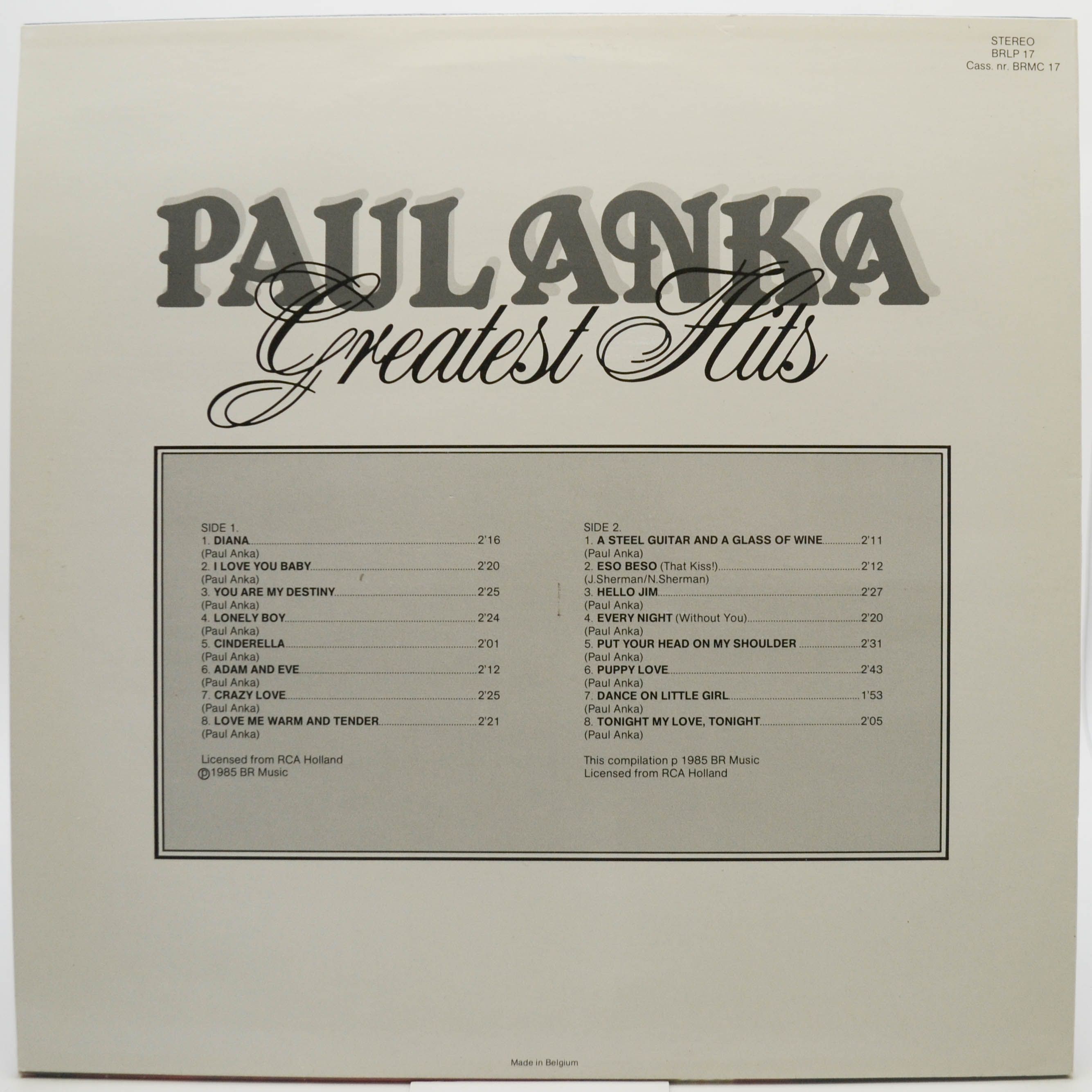 Paul Anka — Greatest Hits, 1985