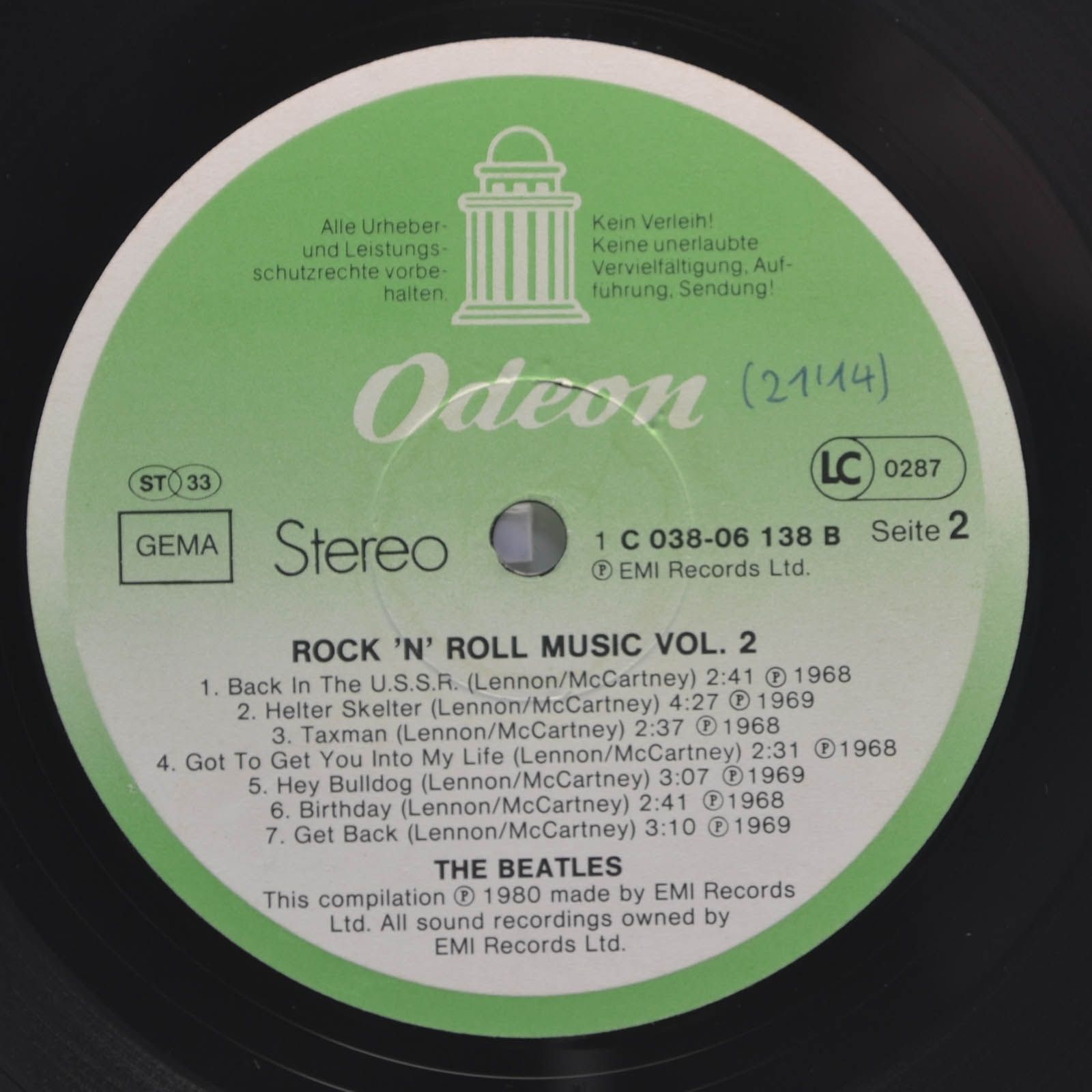 Beatles — Rock 'n' Roll Music Volume 2, 1980