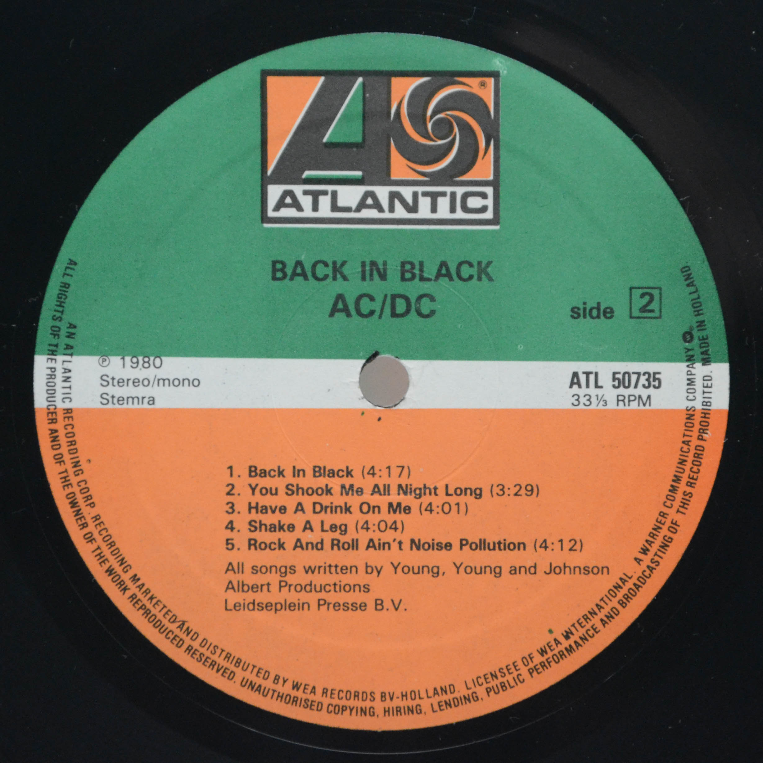 Виниловая пластинка AC/DC — Back In Black, 1980