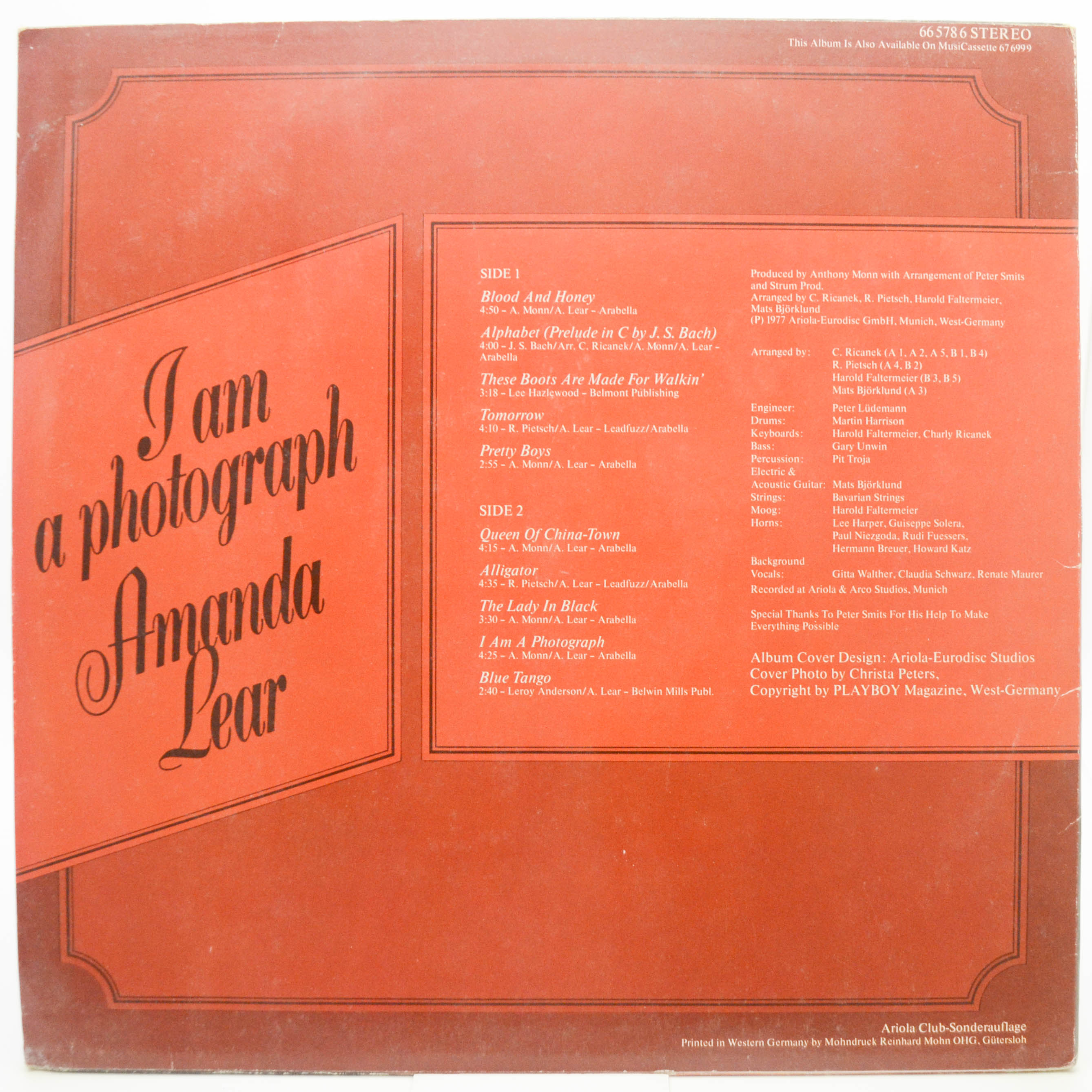 Amanda Lear — I Am A Photograph, 1977