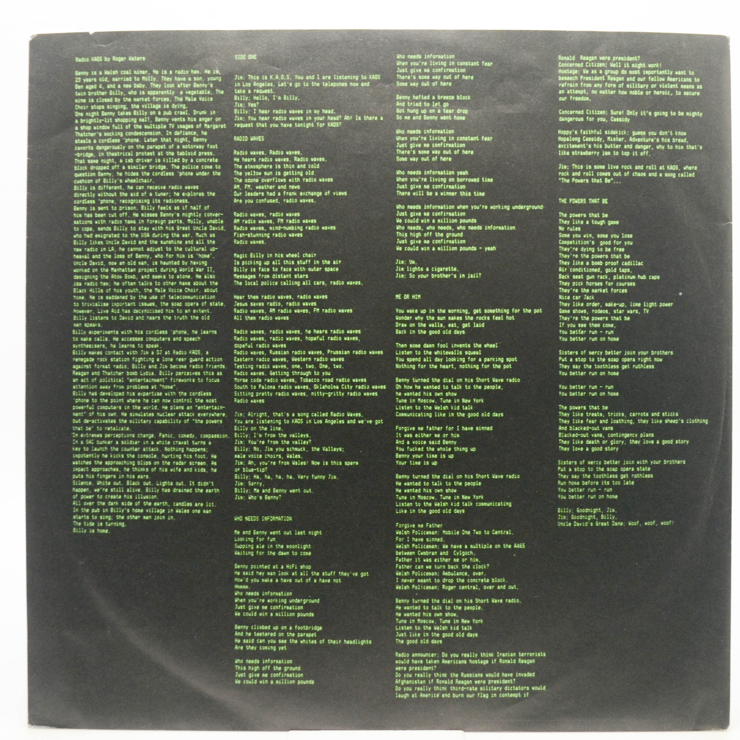 Roger Waters — Radio K.A.O.S., 1987