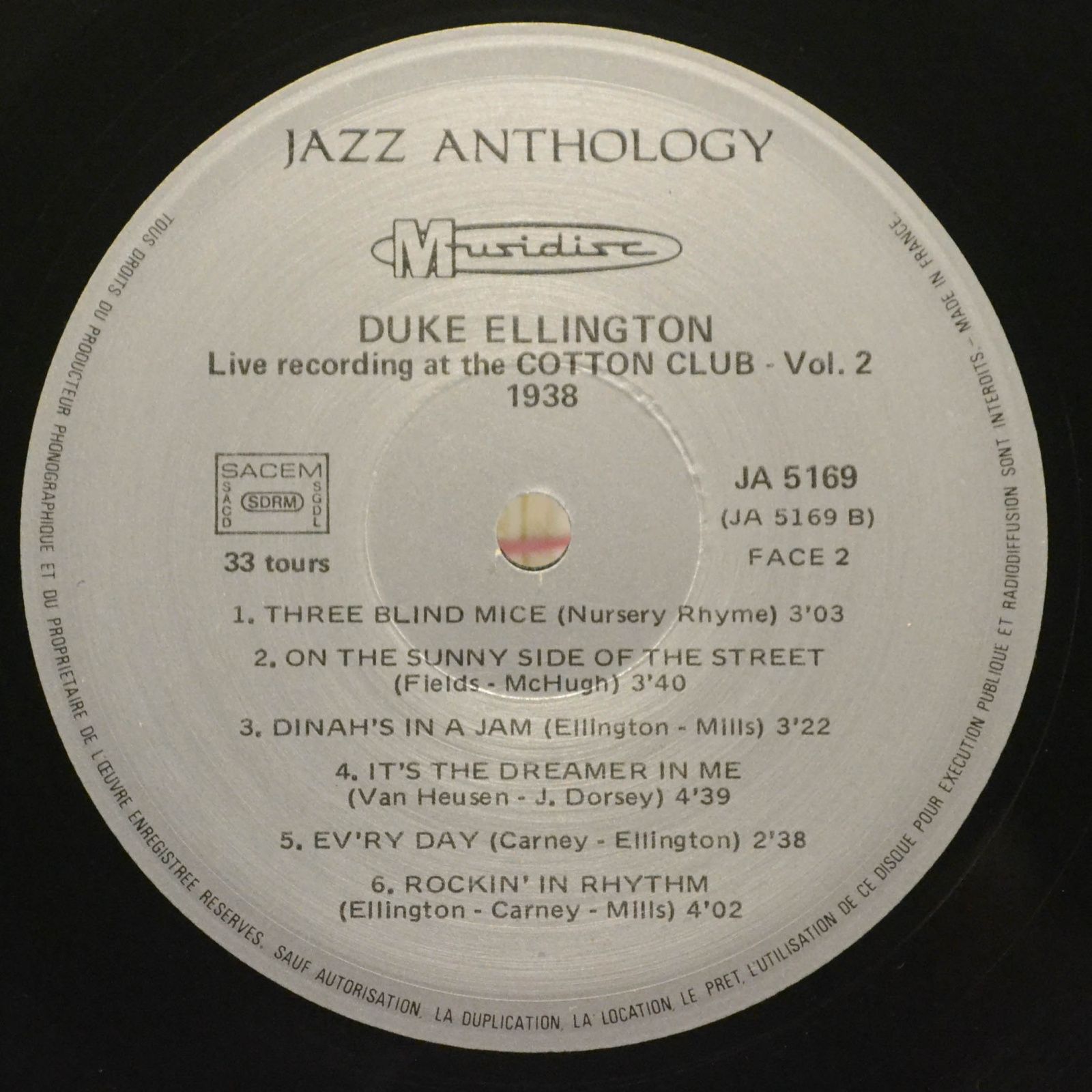 Duke Ellington — Live Recording At The Cotton Club - Vol. 2, 1976