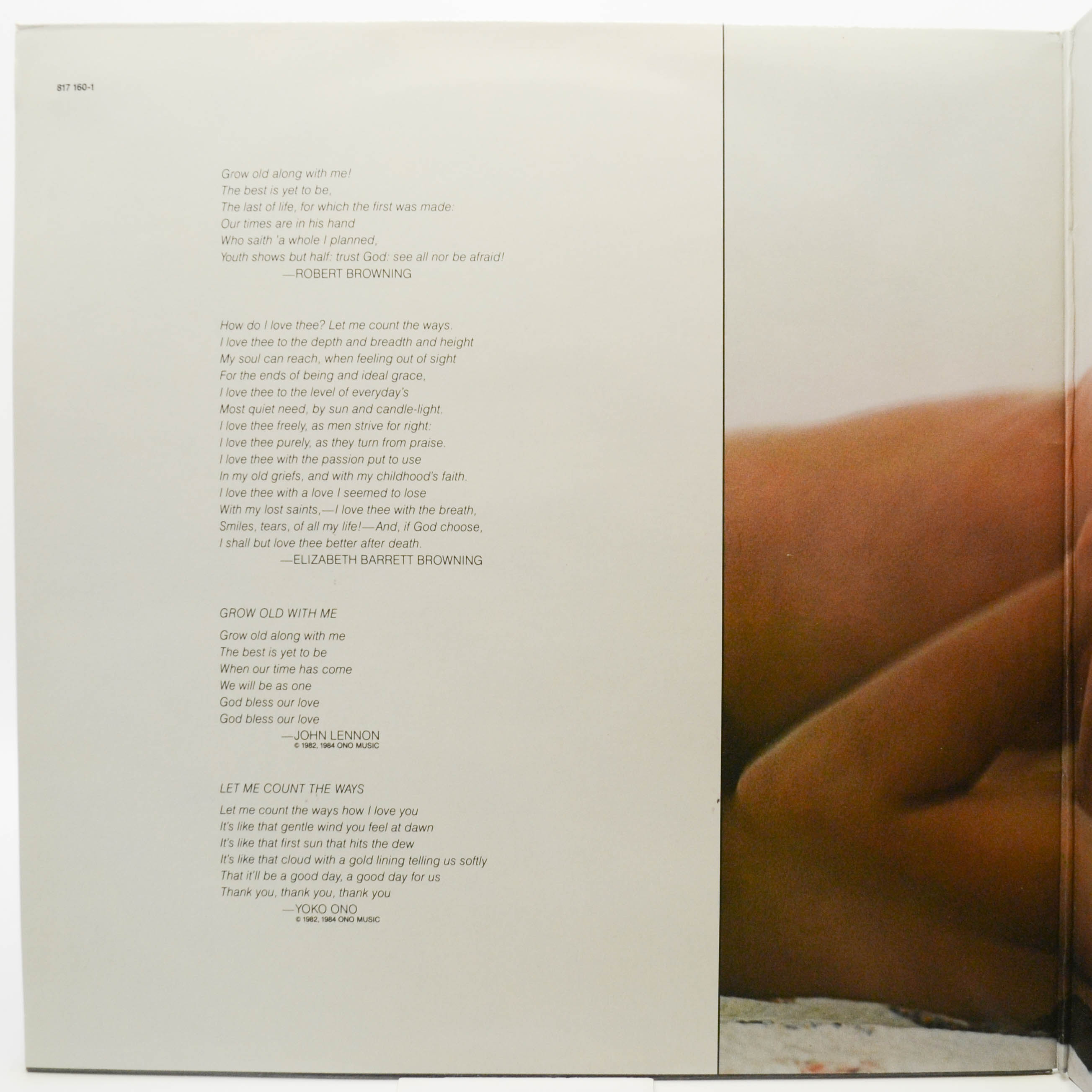 Виниловая пластинка John Lennon & Yoko Ono — Milk And Honey, 1984