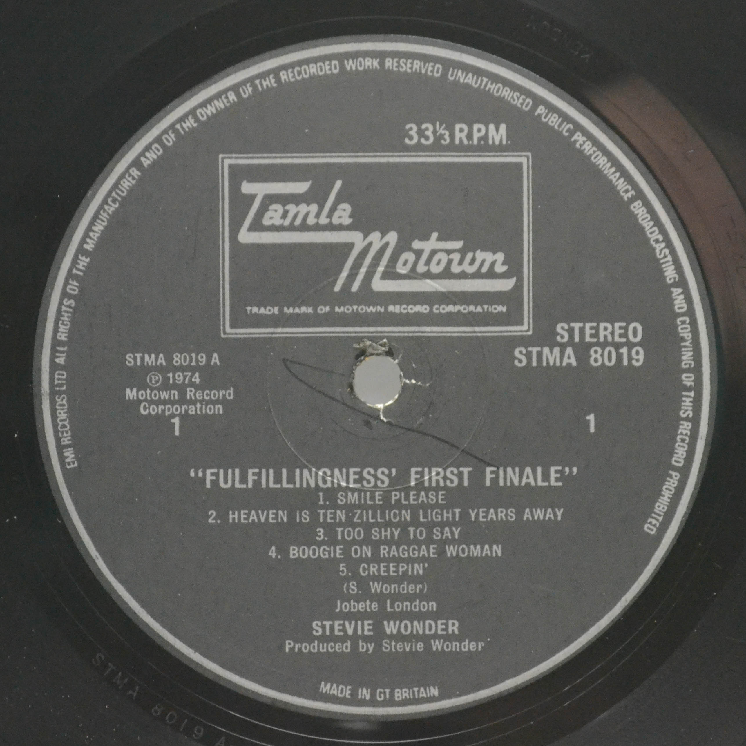Stevie Wonder — Fulfillingness' First Finale (UK), 1974