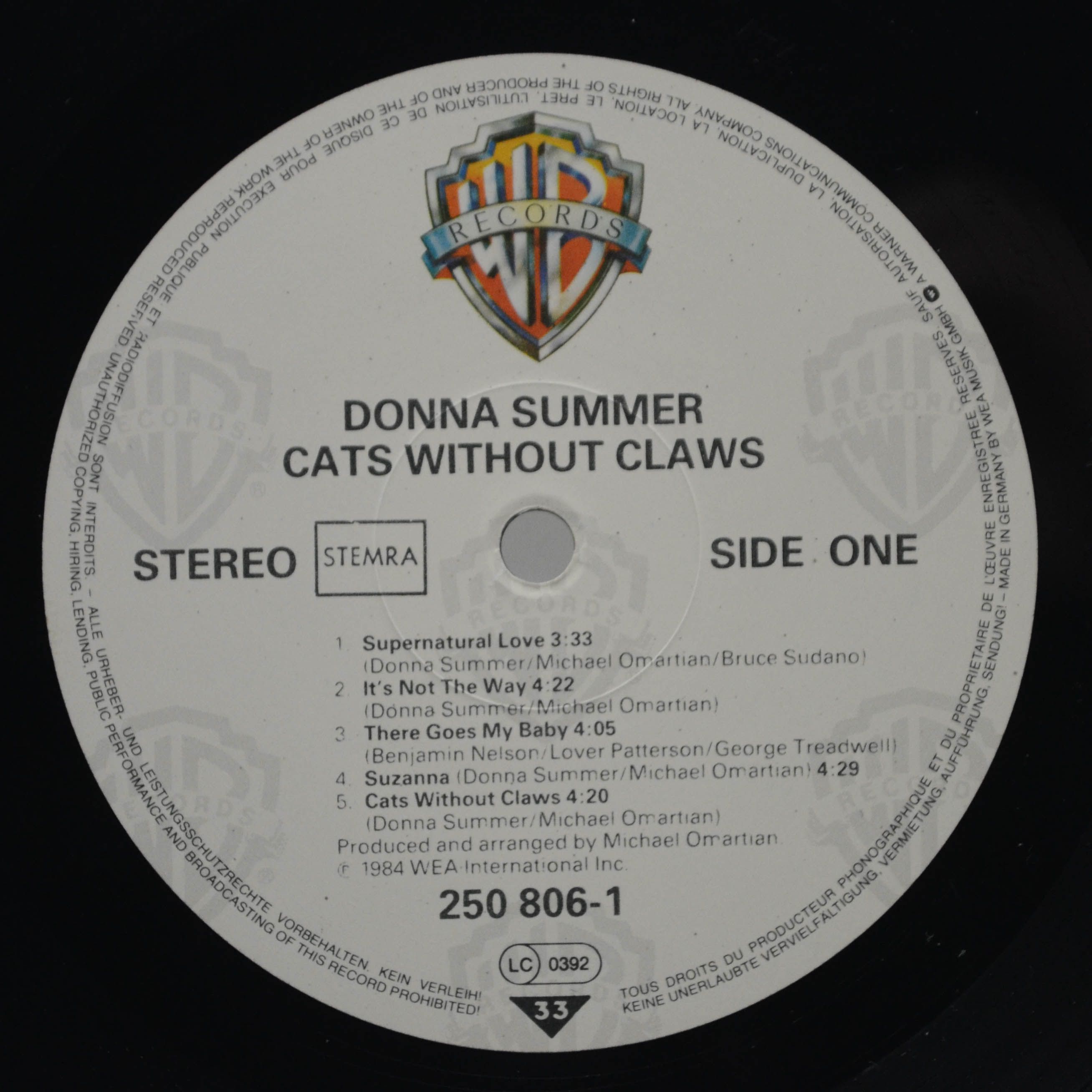 Donna Summer — Cats Without Claws, 1984
