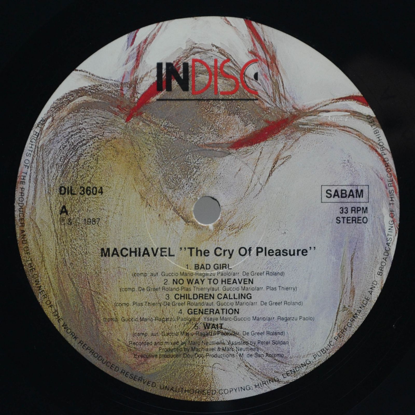 Виниловая пластинка Machiavel — The Cry Of Pleasure, 1987