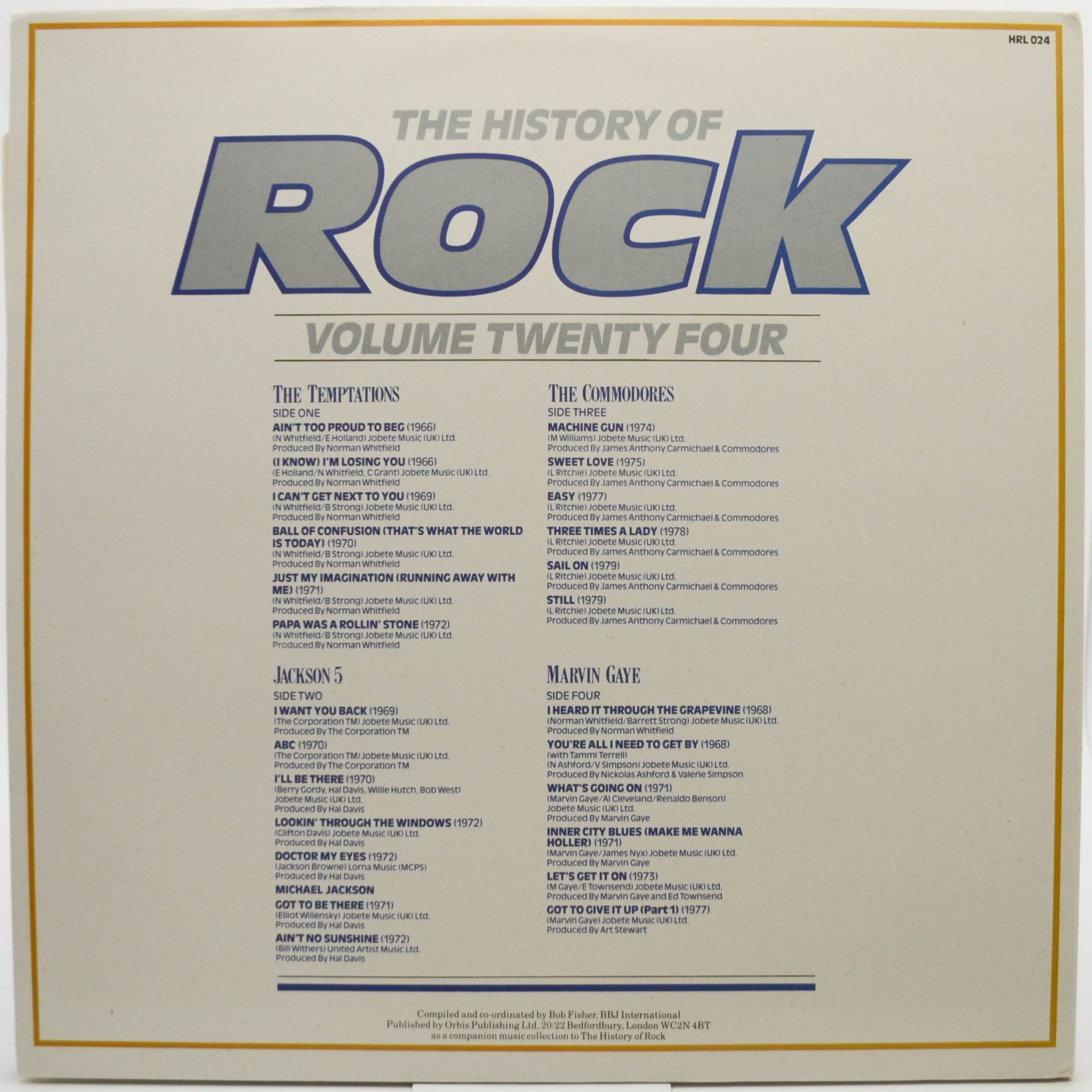 The Temptations / Jackson 5 / The Commodores / Marvin Gaye — The History Of Rock (Volume Twenty Four) (2LP, UK), 1984