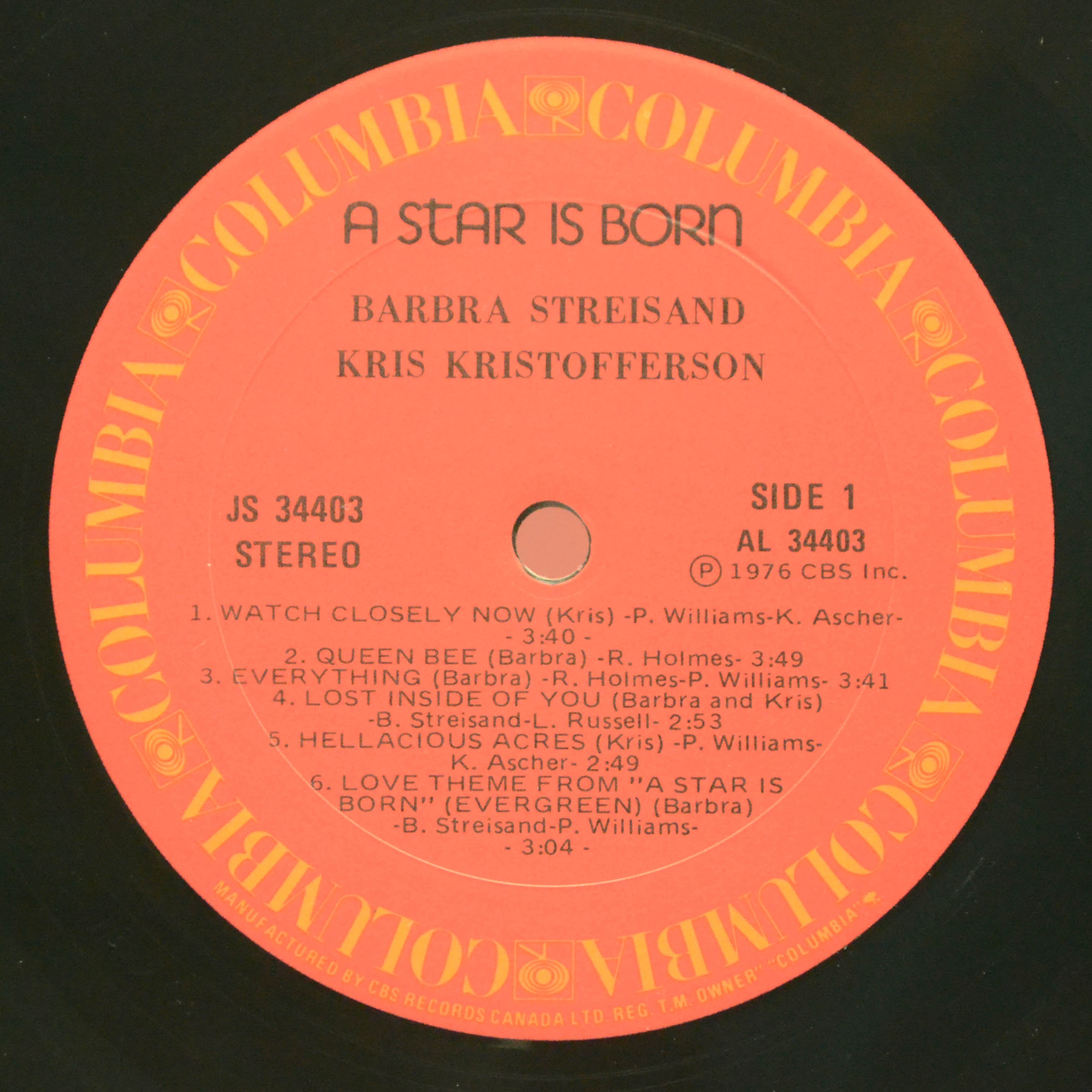Виниловая пластинка Streisand, Kristofferson — A Star Is Born, 1976