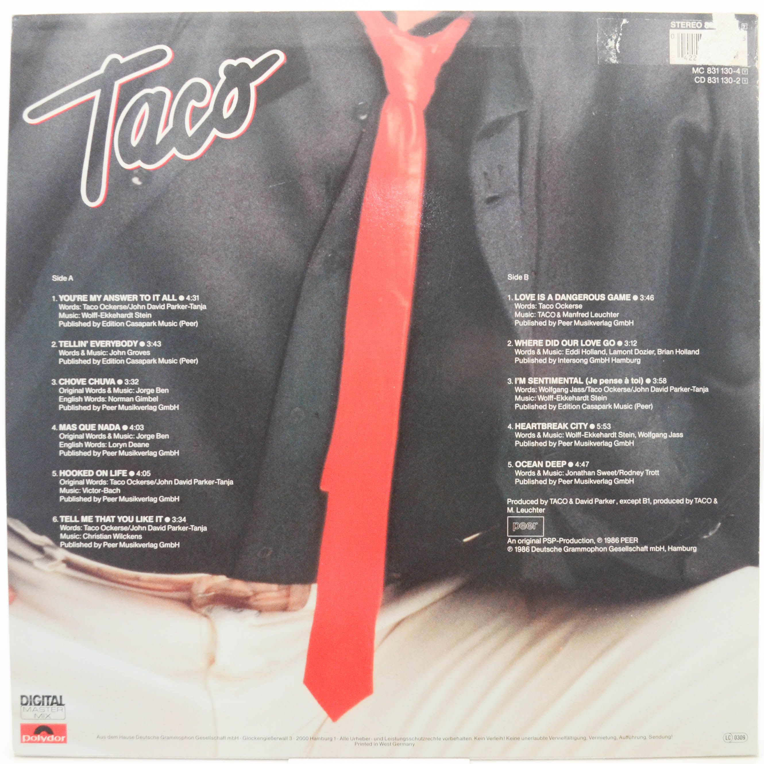 Taco — Tell Me That You Like It, 1986