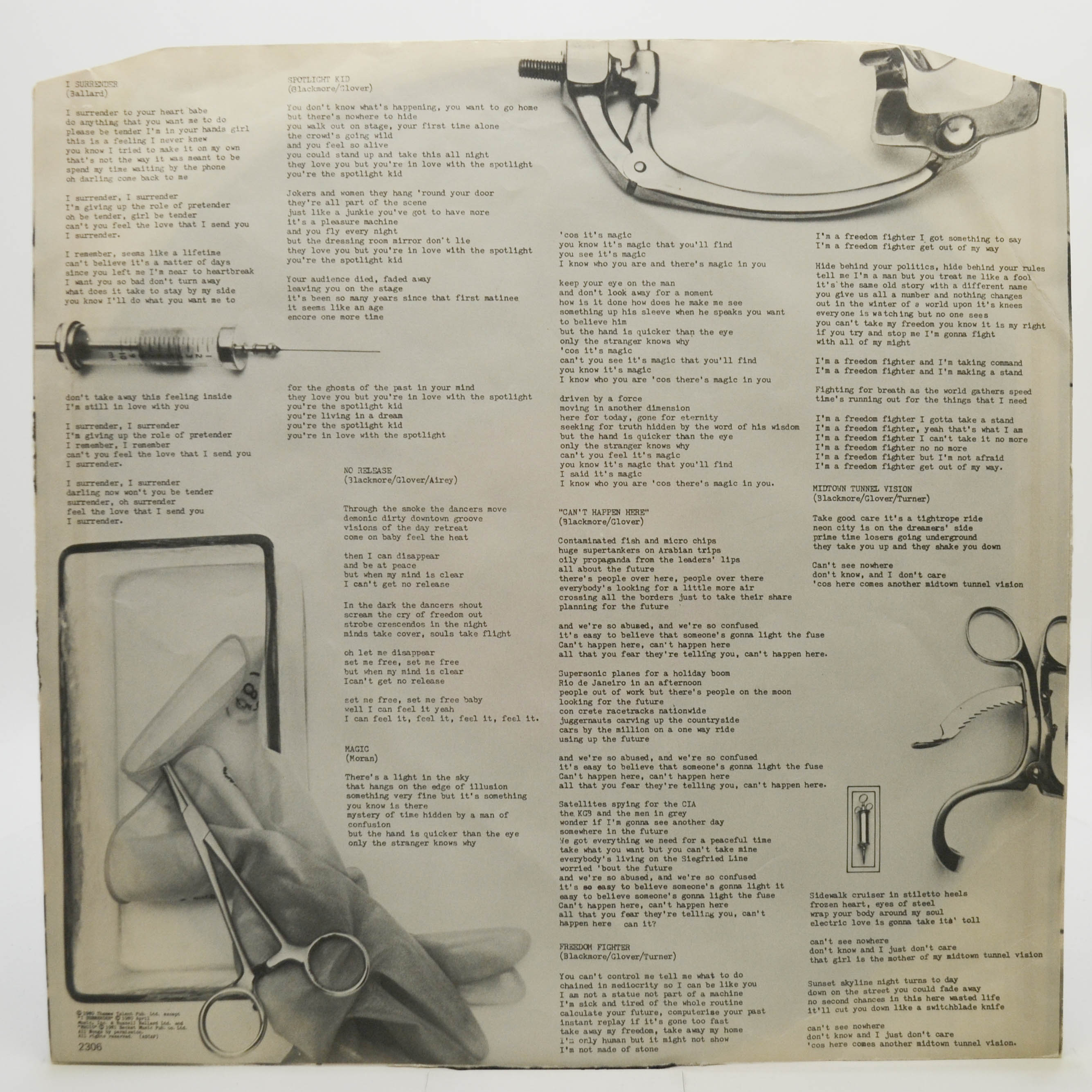 Rainbow — Difficult To Cure, 1981