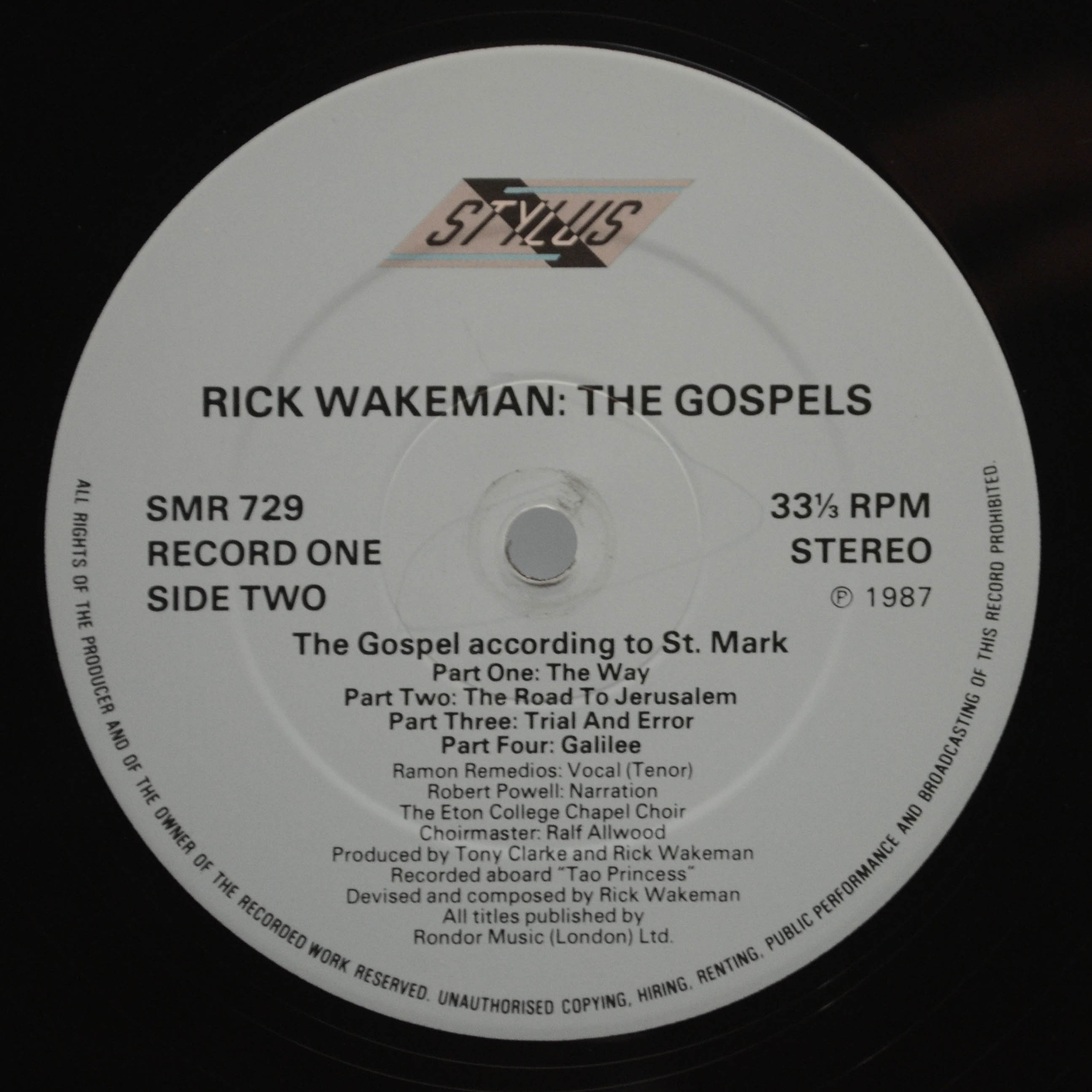 Rick Wakeman — The Gospels (2LP, 1-st, UK), 1987