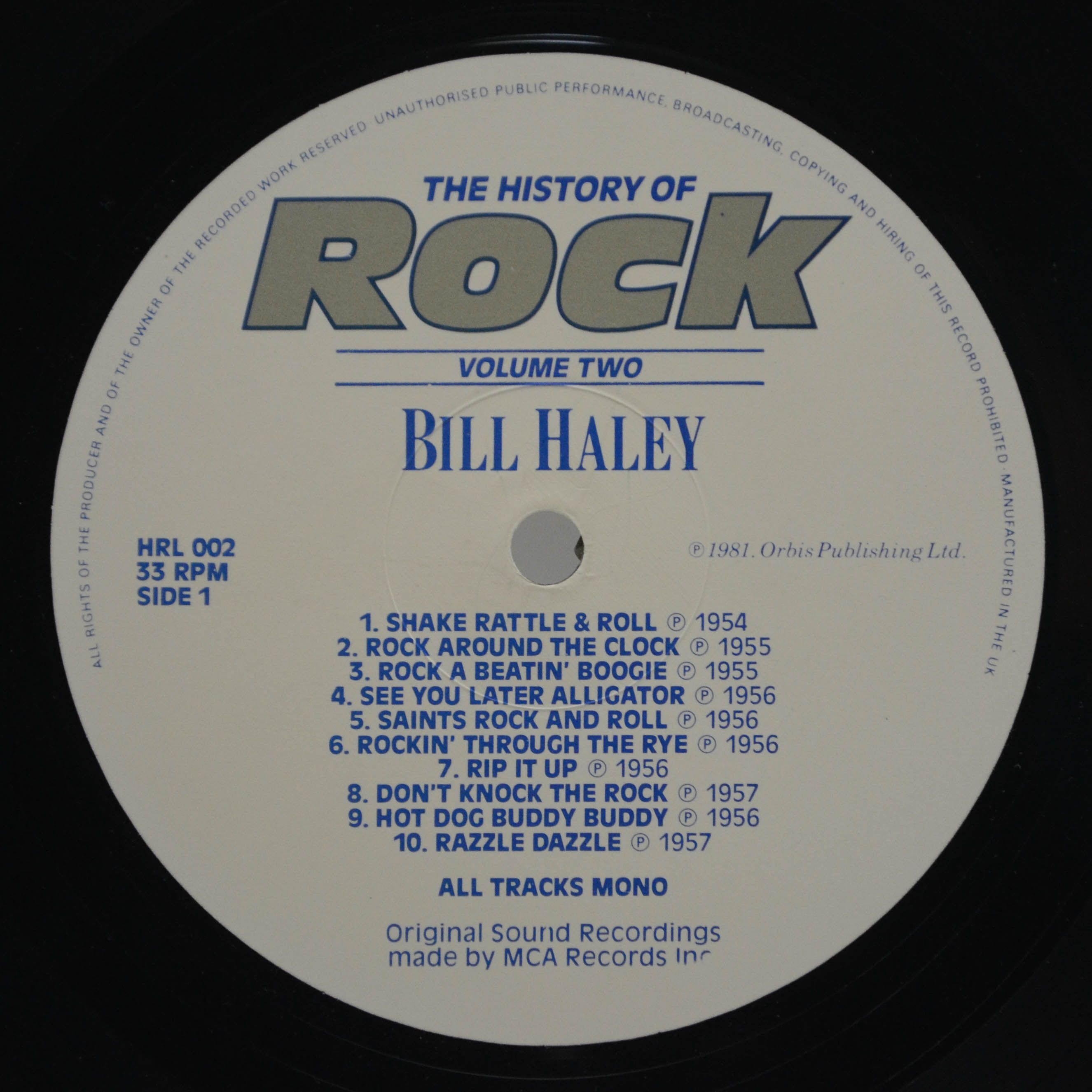 Bill Haley / Little Richard / Fats Domino / Buddy Holly — The History Of Rock (Volume Two) (2LP, UK), 1981