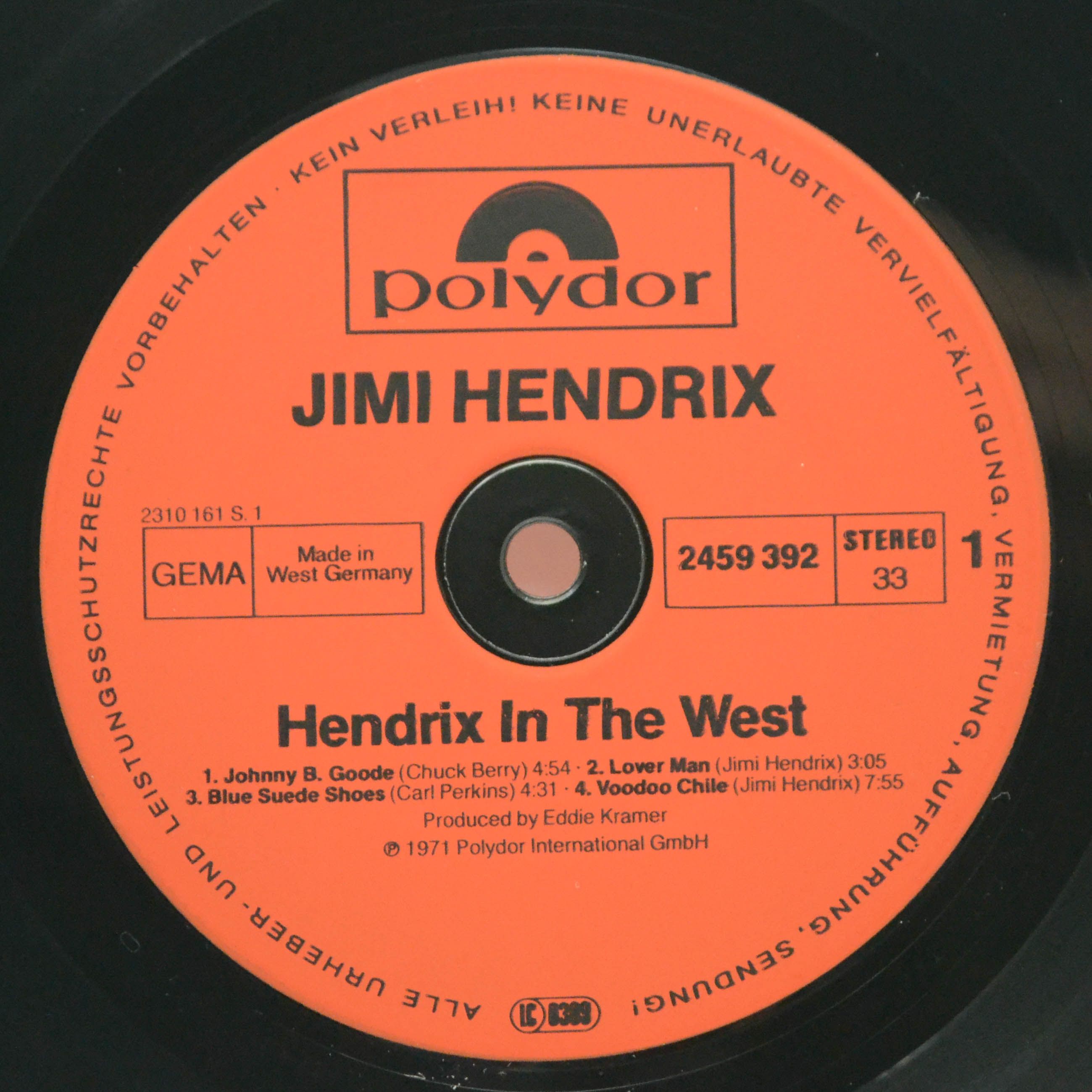 Jimi Hendrix — Hendrix In The West, 1980
