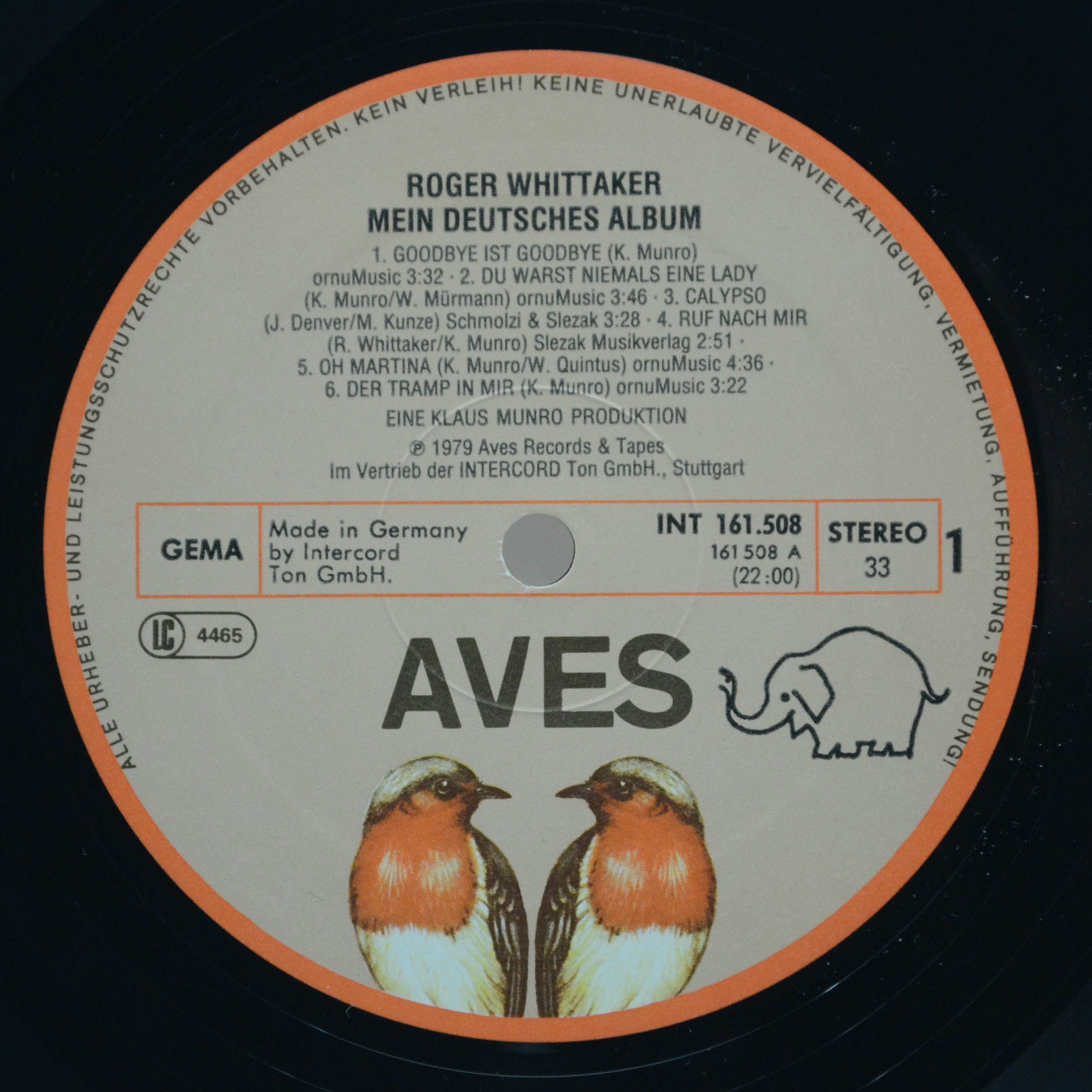 Виниловая пластинка Roger Whittaker — Mein Deutsches Album, 1979