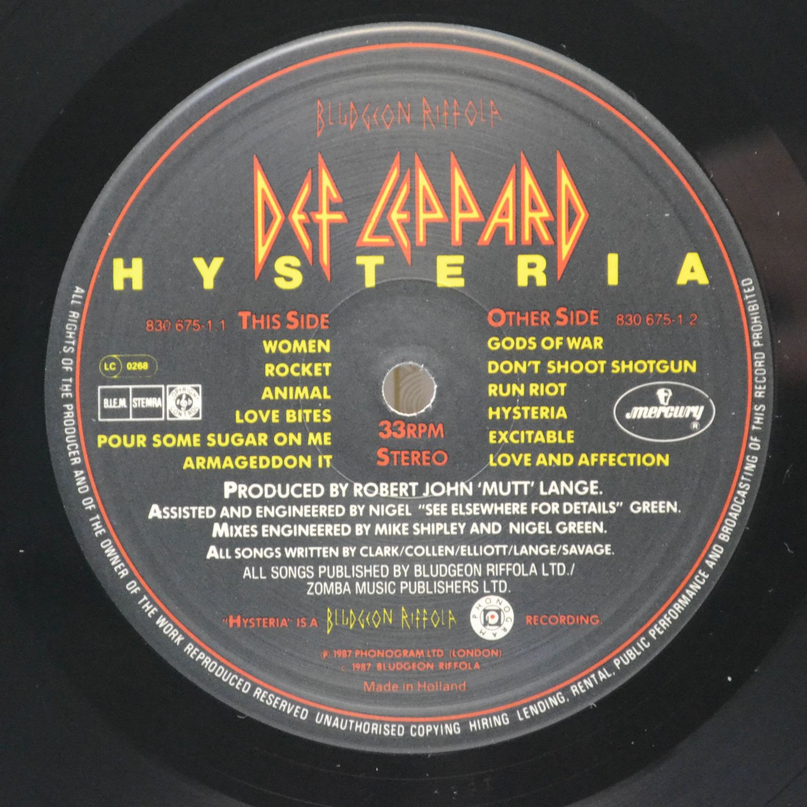Def Leppard — Hysteria, 1987