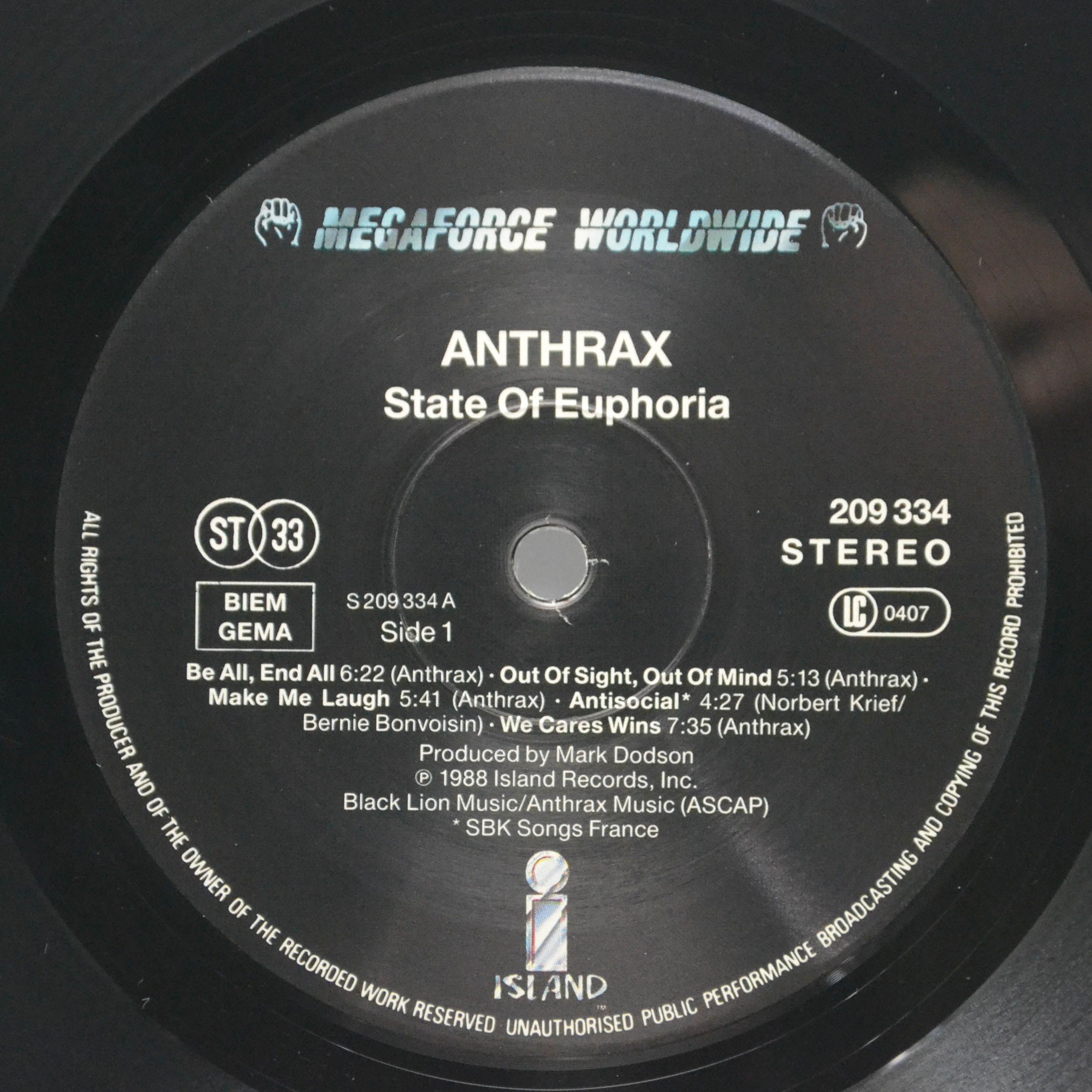Anthrax — State Of Euphoria, 1988