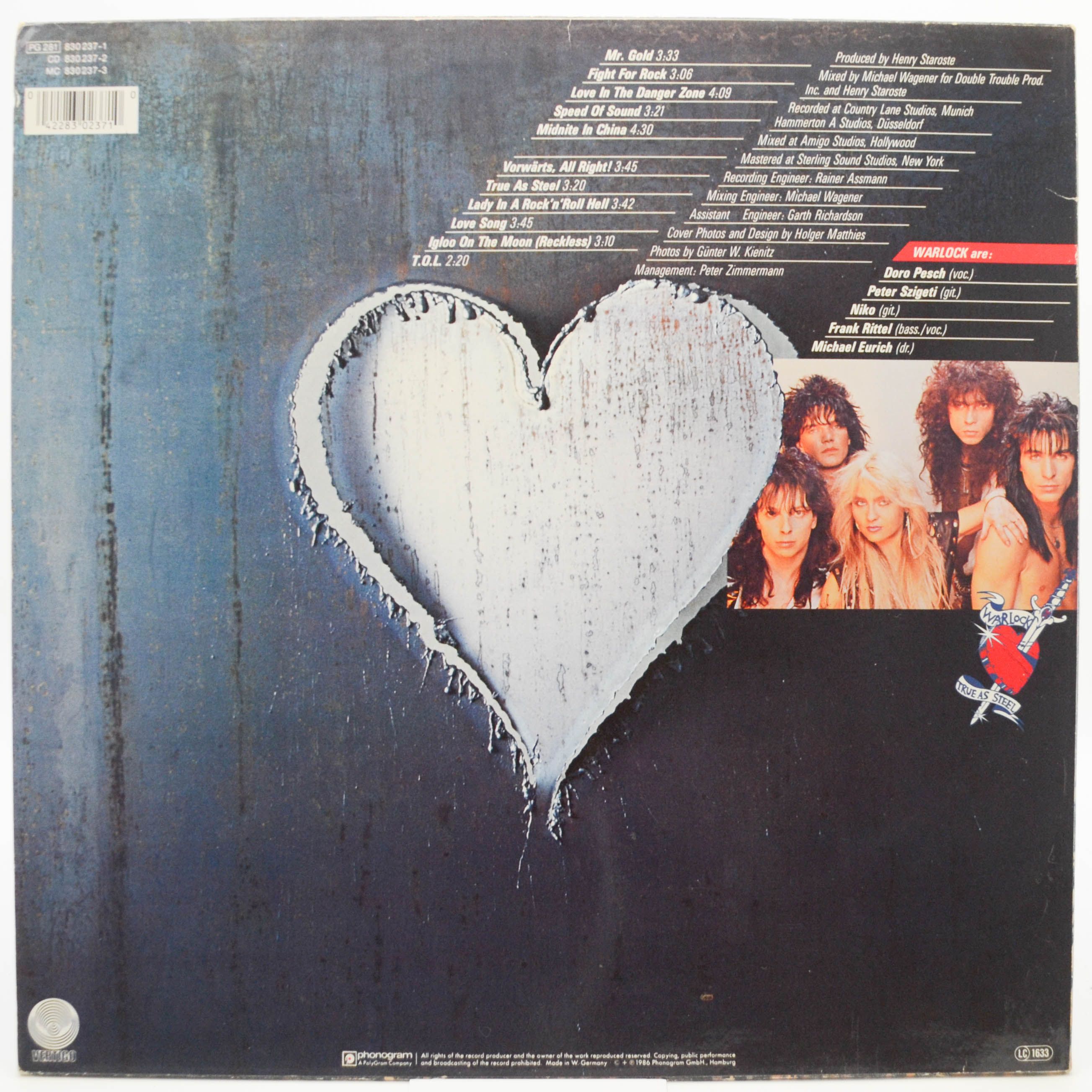 Warlock — True As Steel, 1986