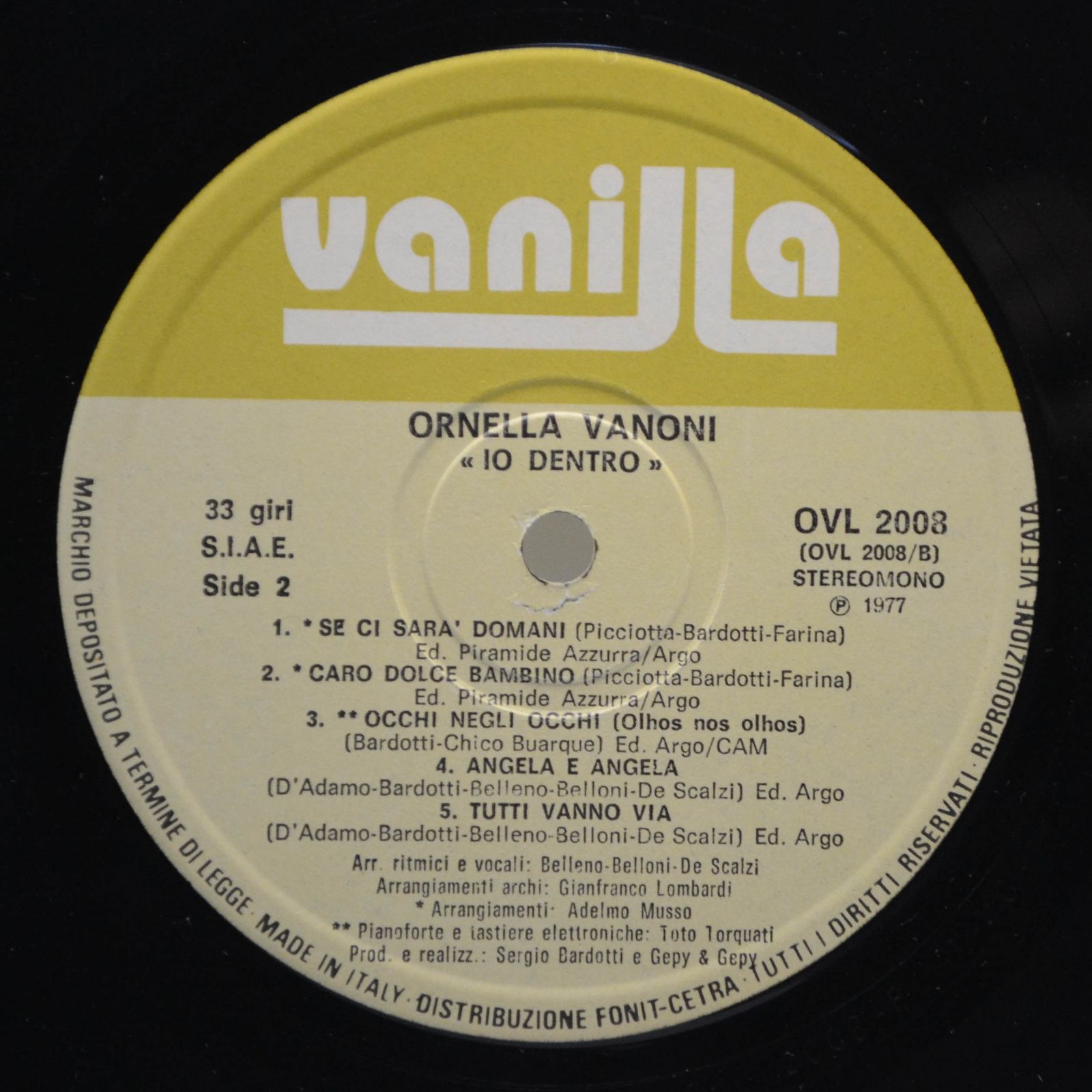 Ornella Vanoni — Io Dentro (Italy), 1977
