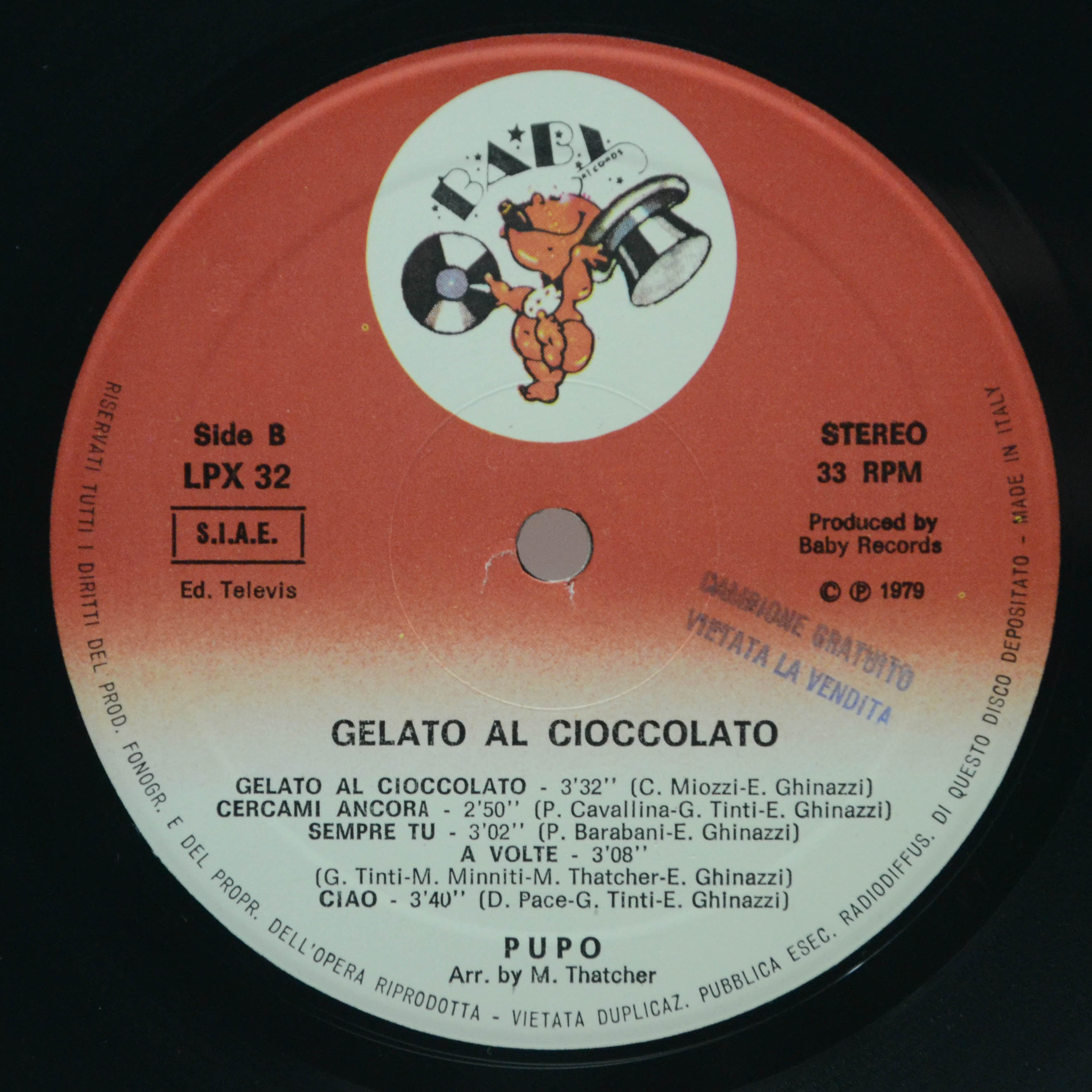 Pupo — Gelato Al Cioccolato (1-st, Italy), 1979