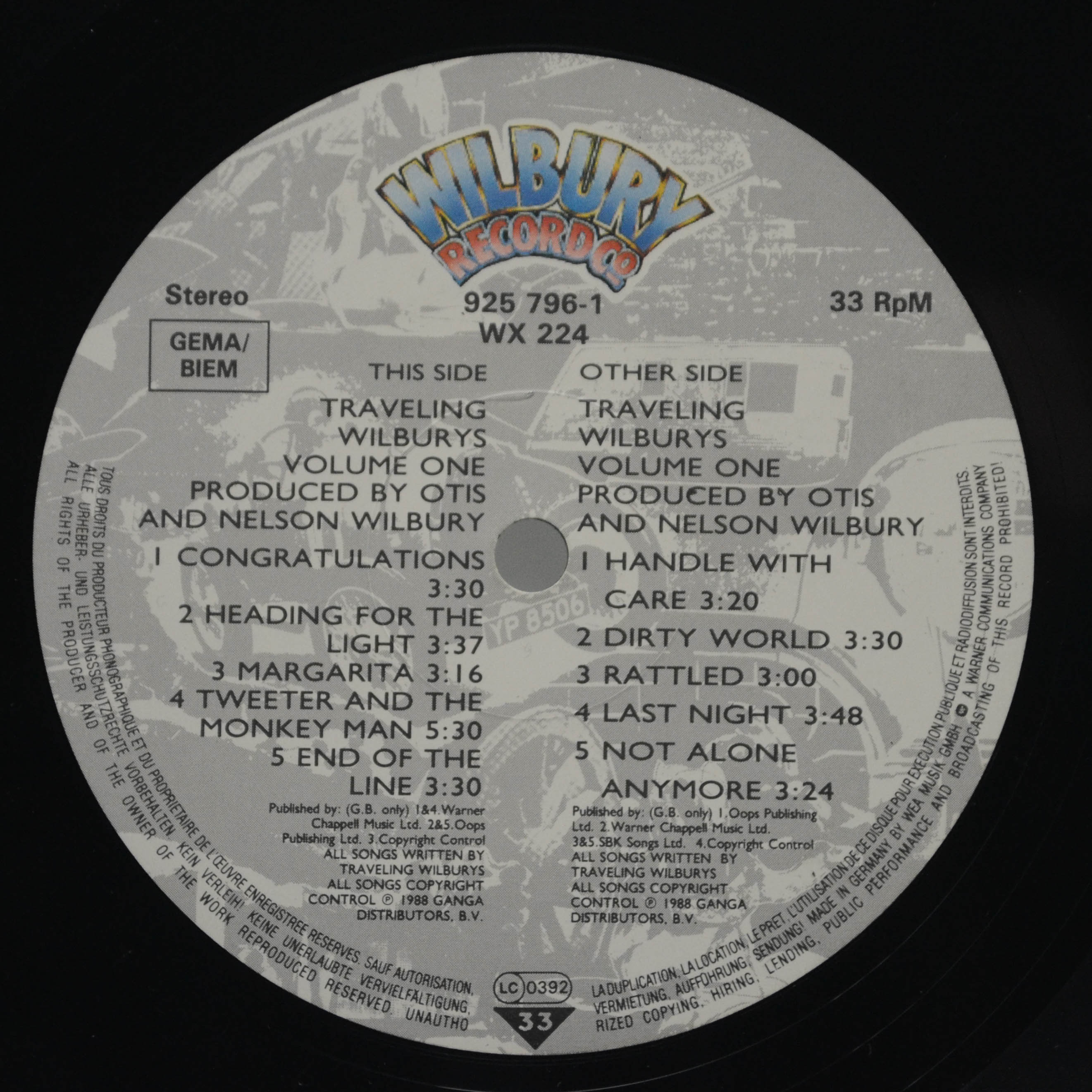 Traveling Wilburys — Volume One, 1988