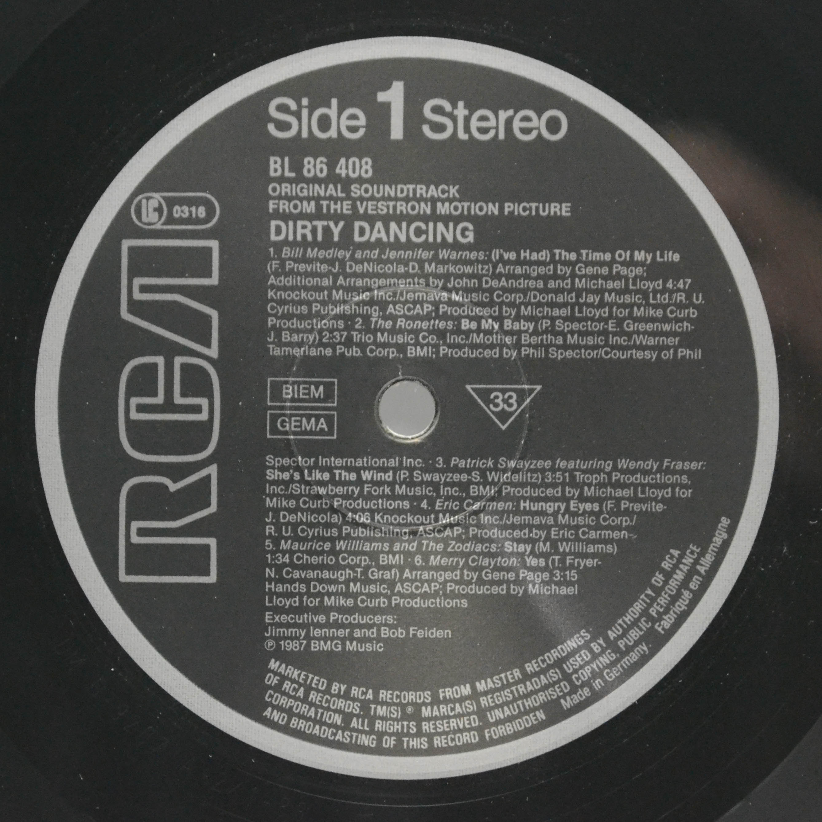 Various — Dirty Dancing (Original Soundtrack From The Vestron Motion Picture), 1987