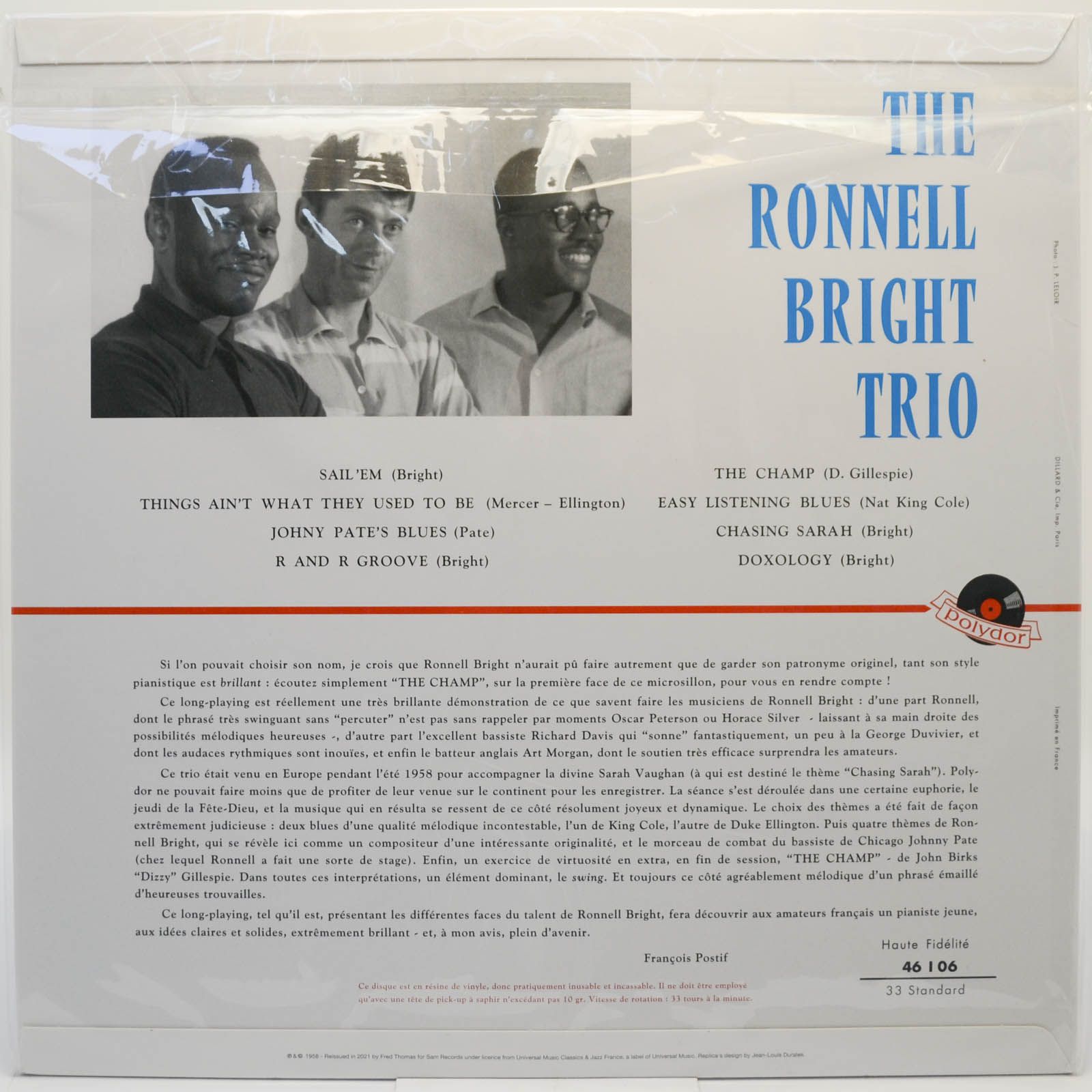Ronnell Bright Trio — The Ronnell Bright Trio, 1958