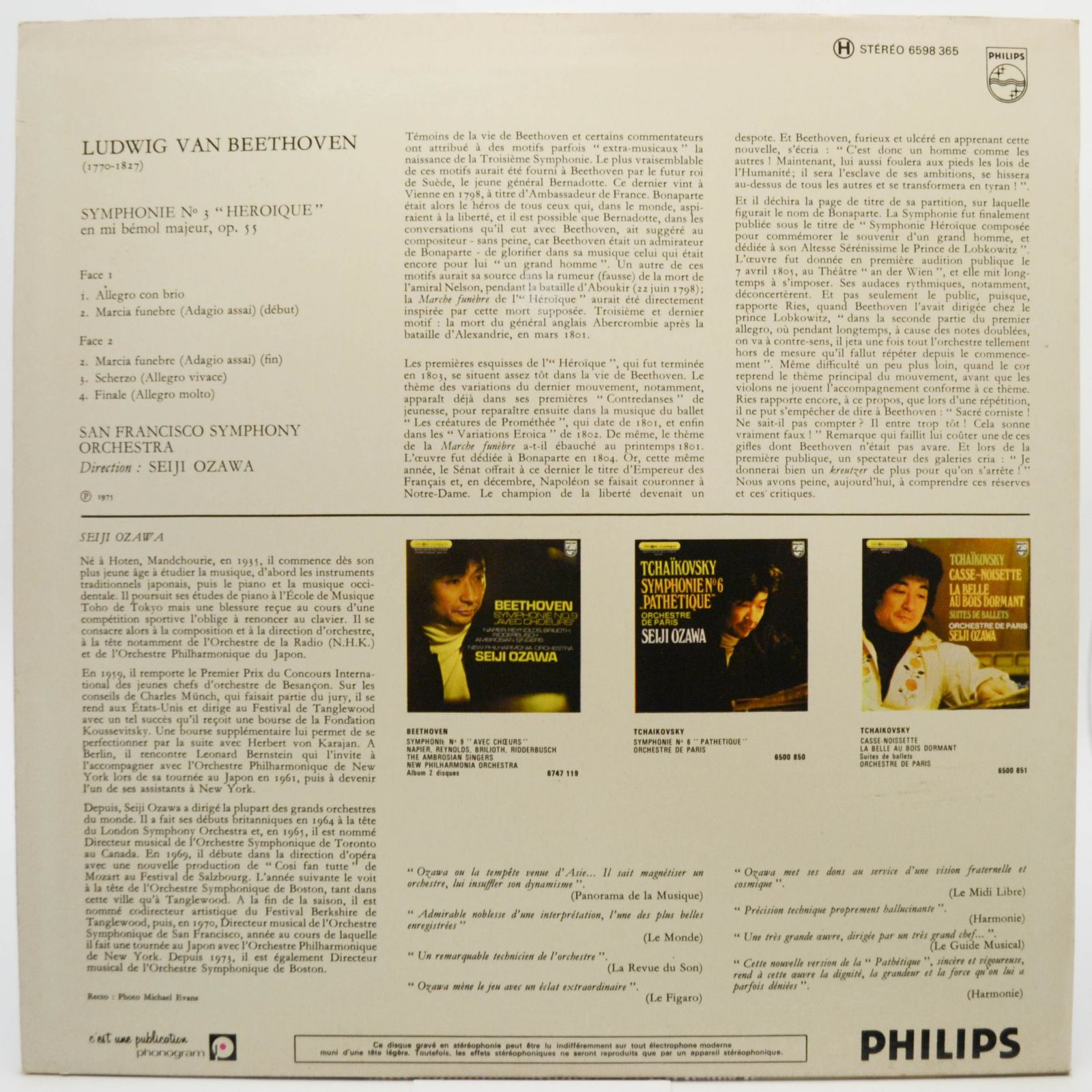 Beethoven - San Francisco Symphony Orchestra, Seiji Ozawa — Symphonie No. 3 "Héroïque", 1975