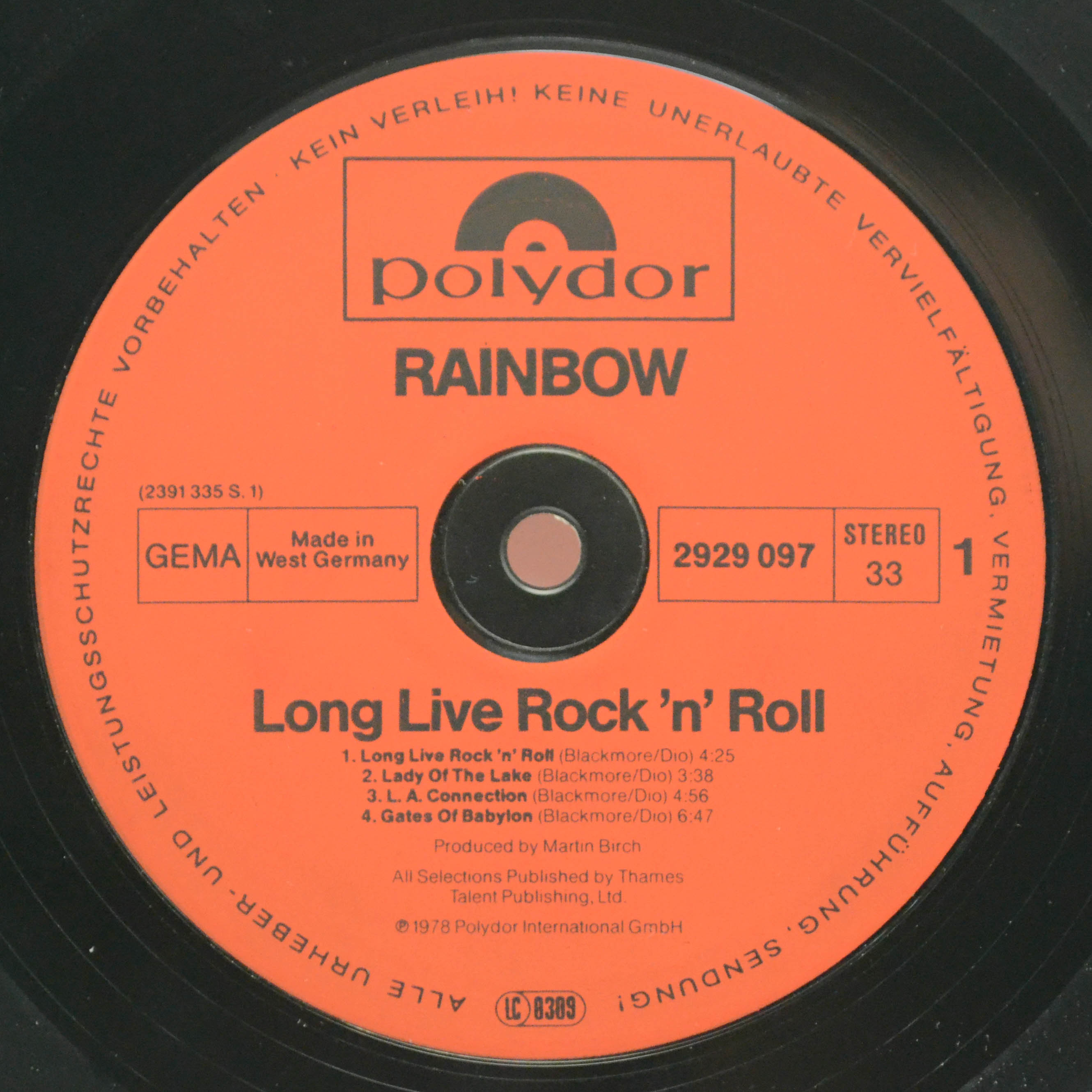 Виниловая пластинка Rainbow — Long Live Rock 'N' Roll, 1978