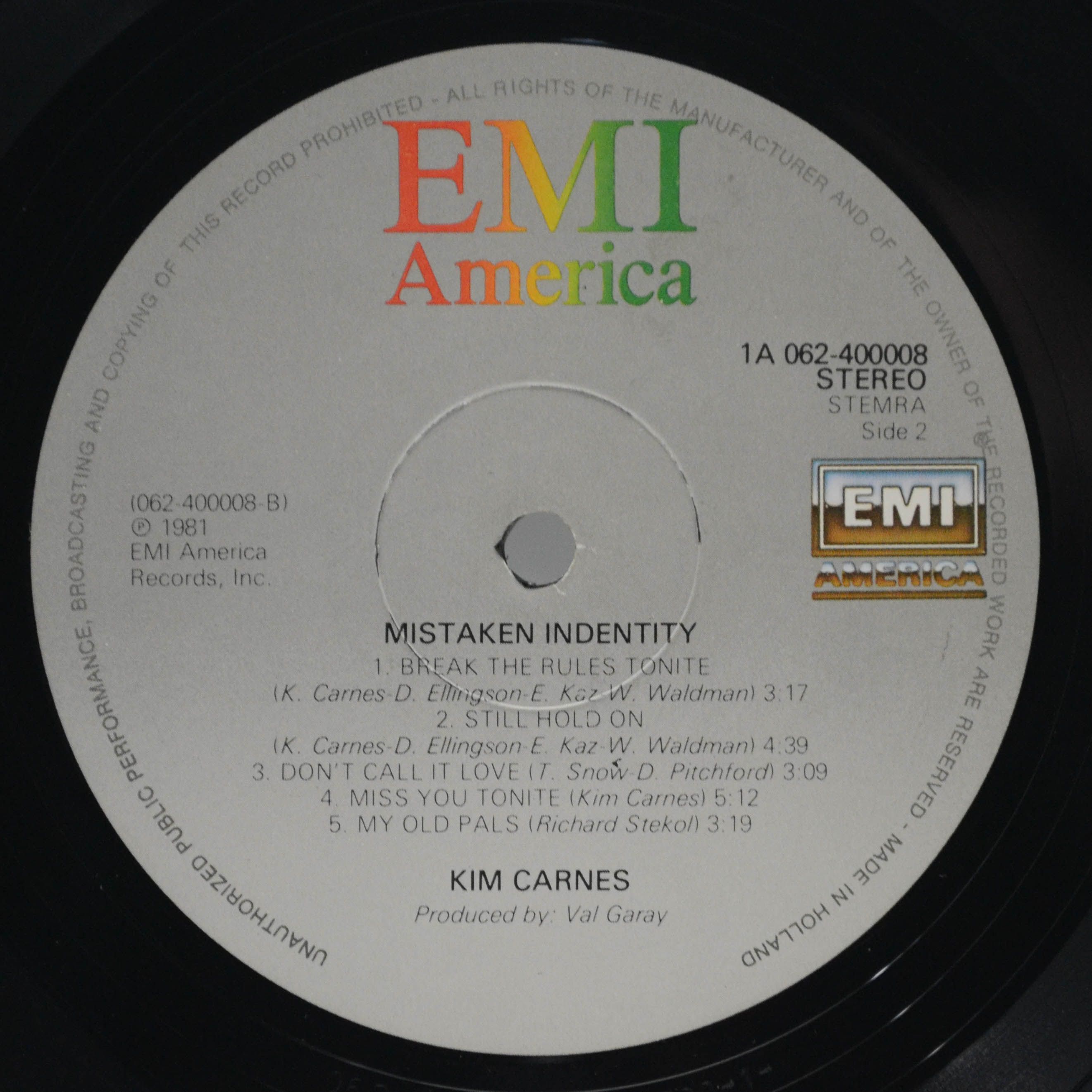 Kim Carnes — Mistaken Identity, 1981