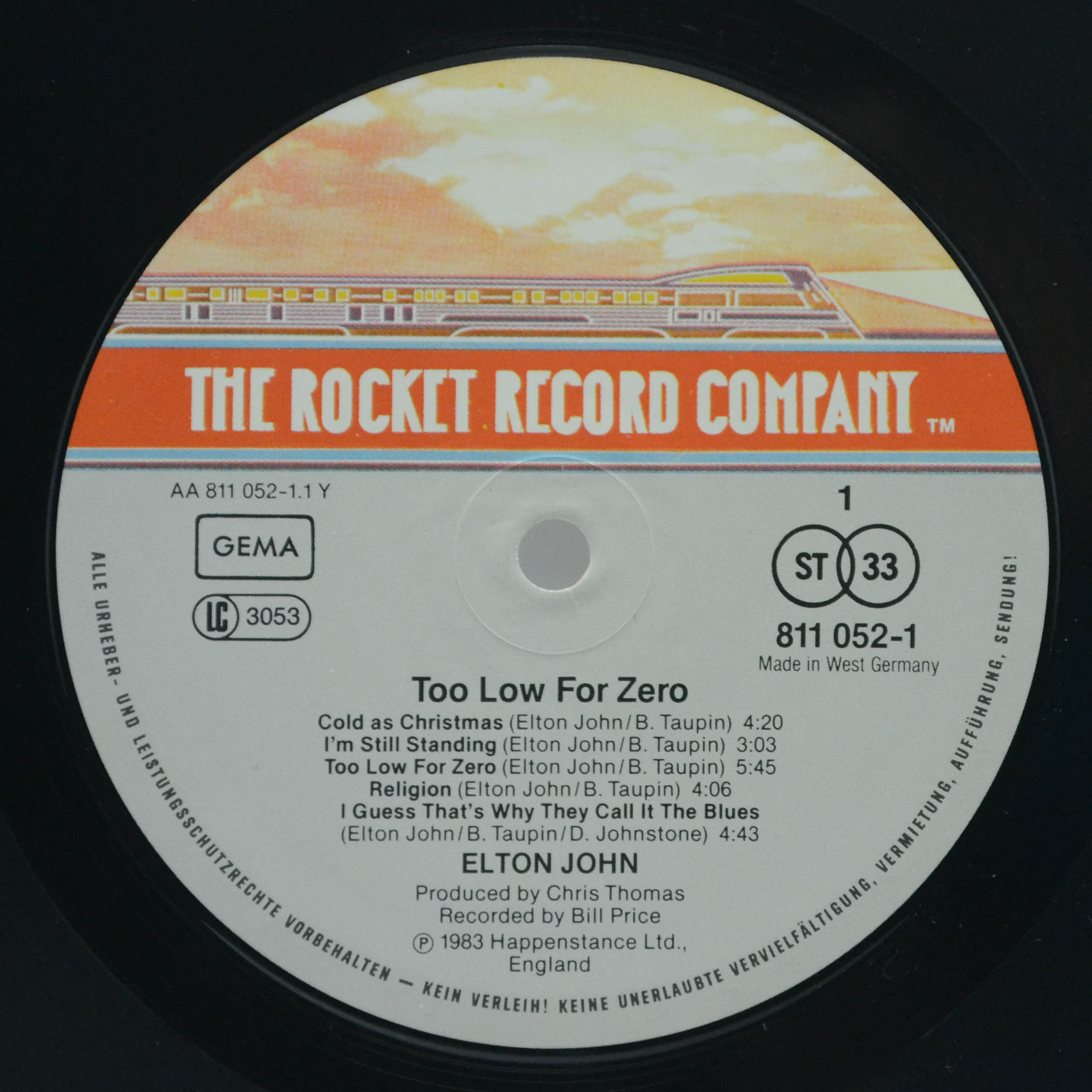 Виниловая пластинка Elton John — Too Low For Zero, 1983