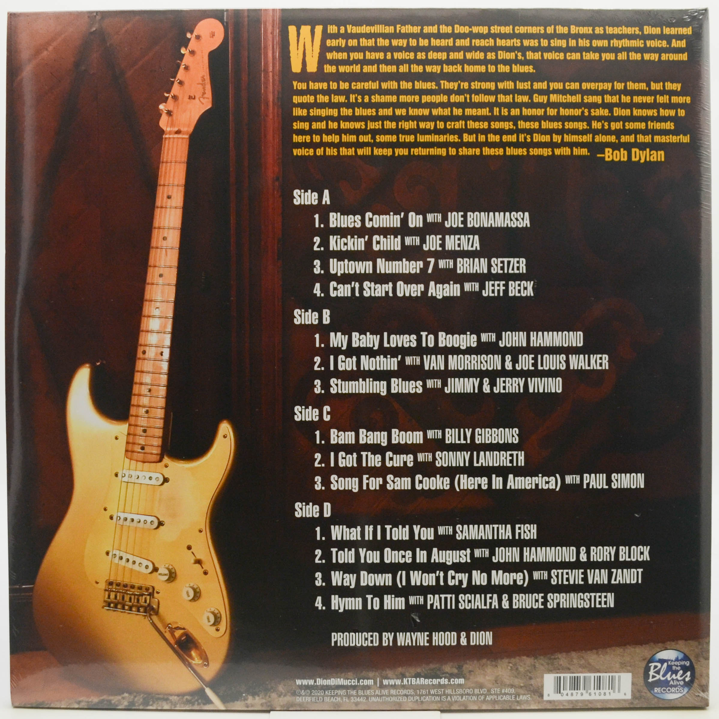 Виниловая пластинка Dion — Blues With Friends (2LP), 2020