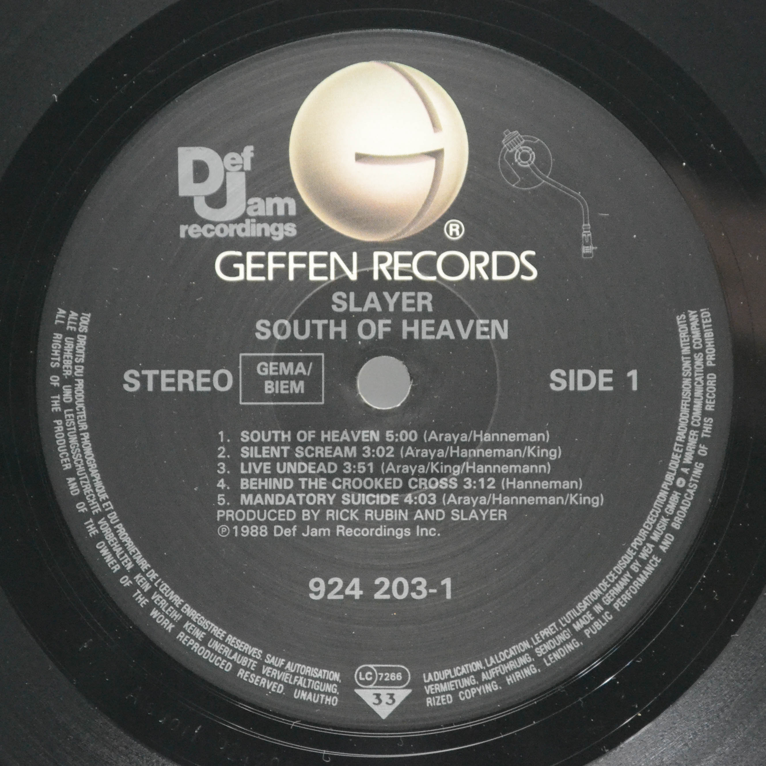 Slayer — South Of Heaven, 1988