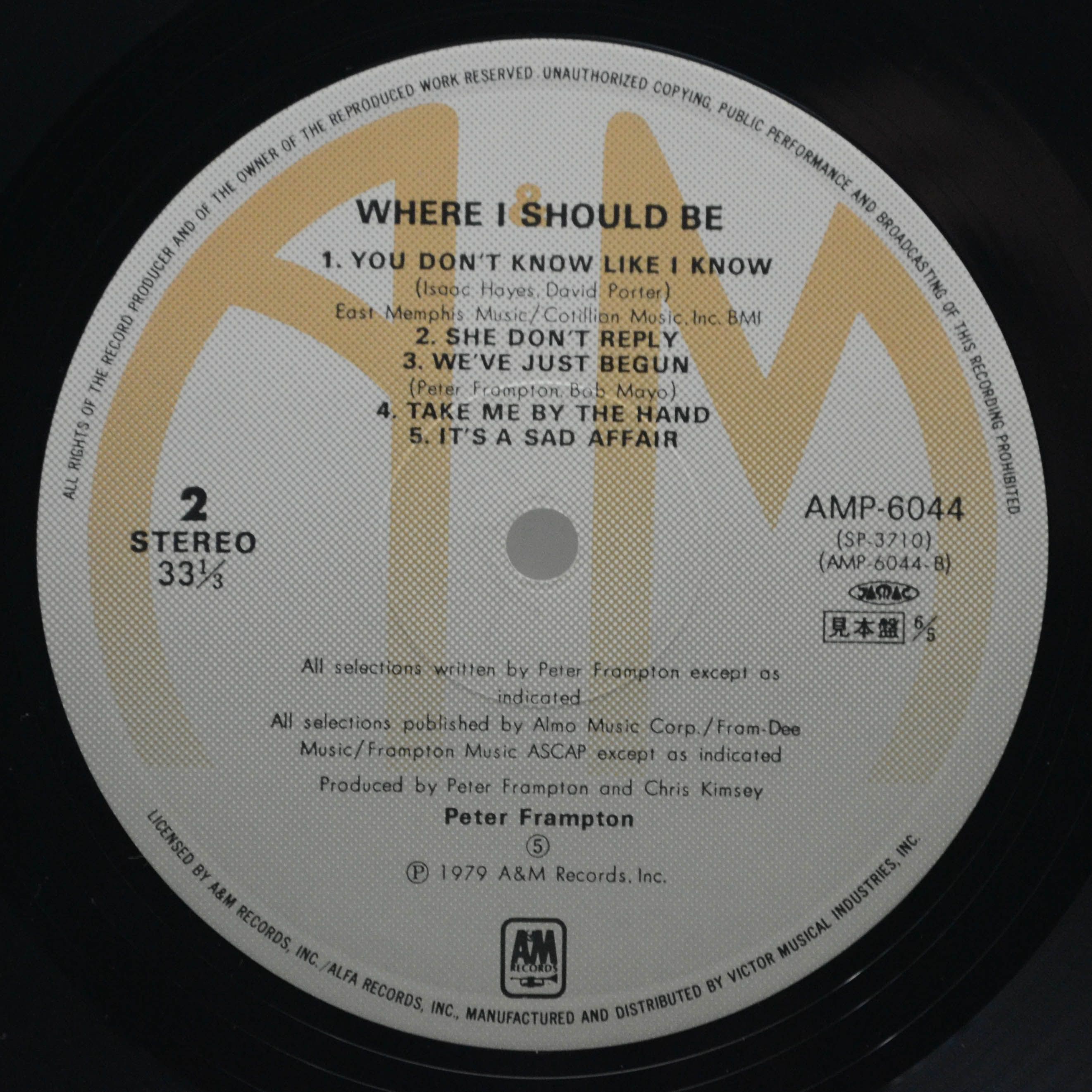 Виниловая пластинка Peter Frampton — Where I Should Be, 1979