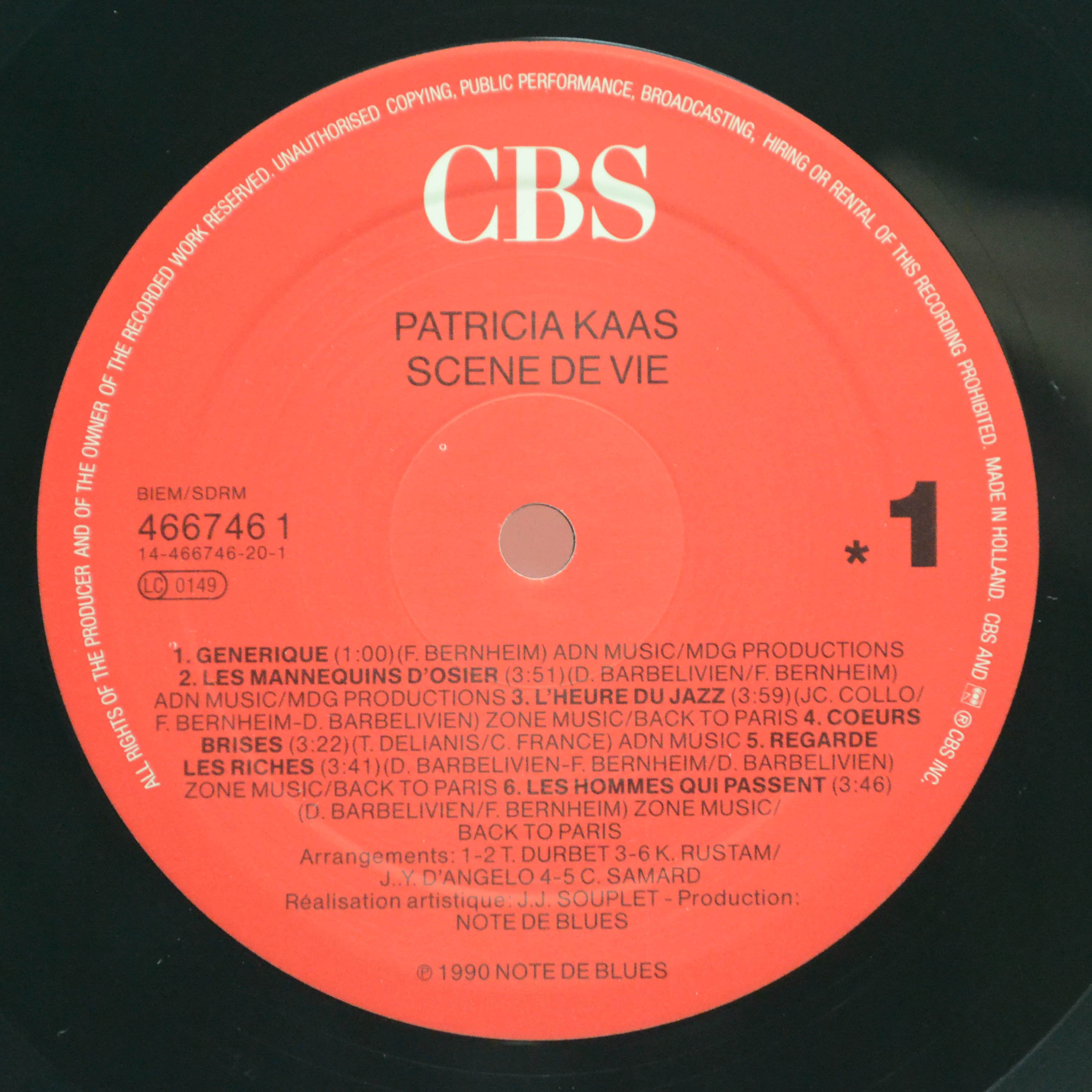 Patricia Kaas — Scène De Vie, 1990