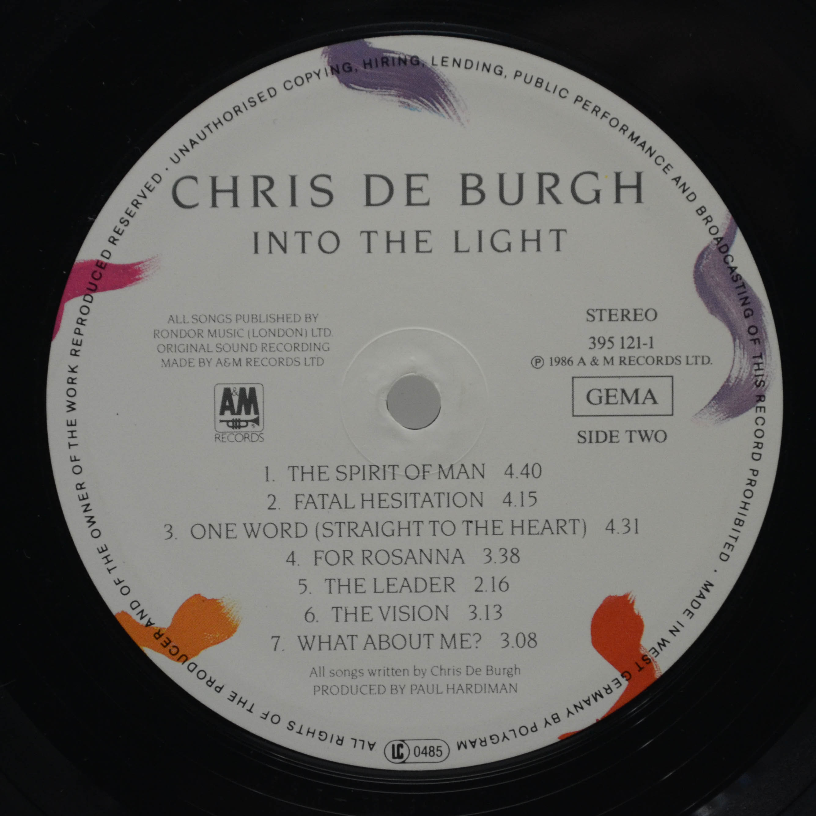 Chris de Burgh — Into The Light, 1986