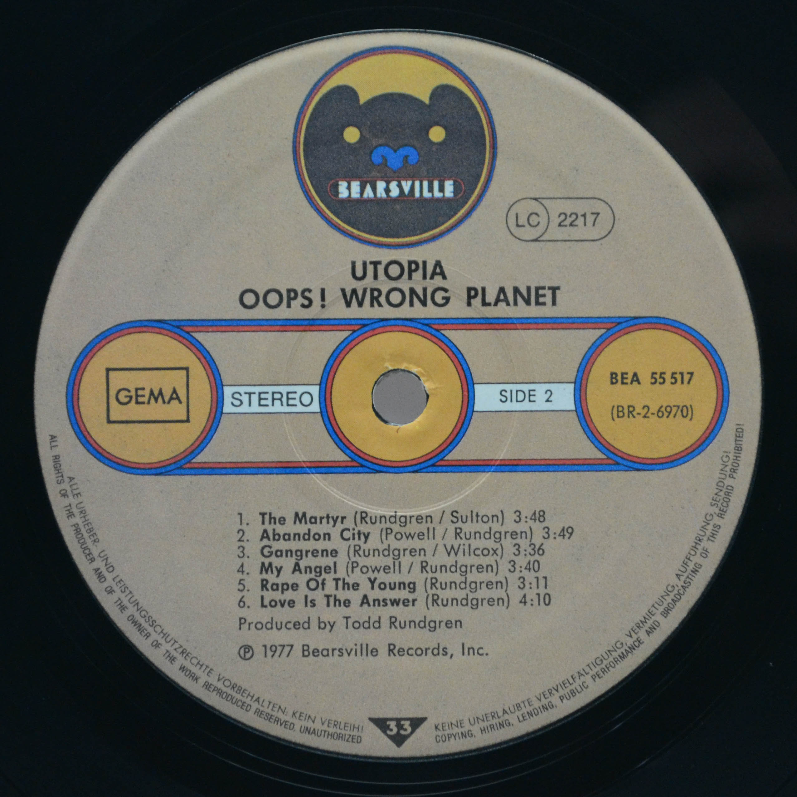 Utopia — Oops! Wrong Planet, 1977