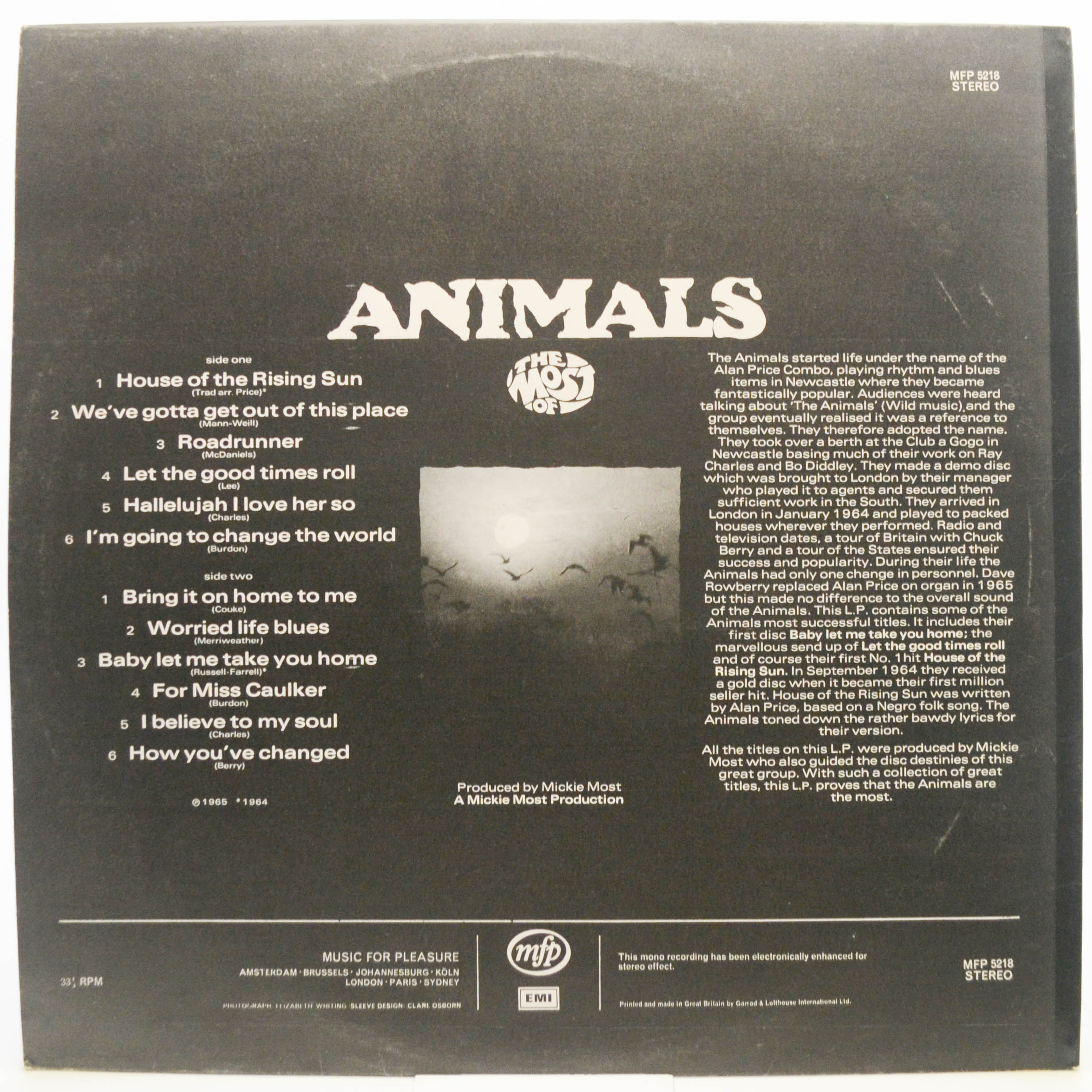 Виниловая пластинка Animals — The Most Of (UK), 1971