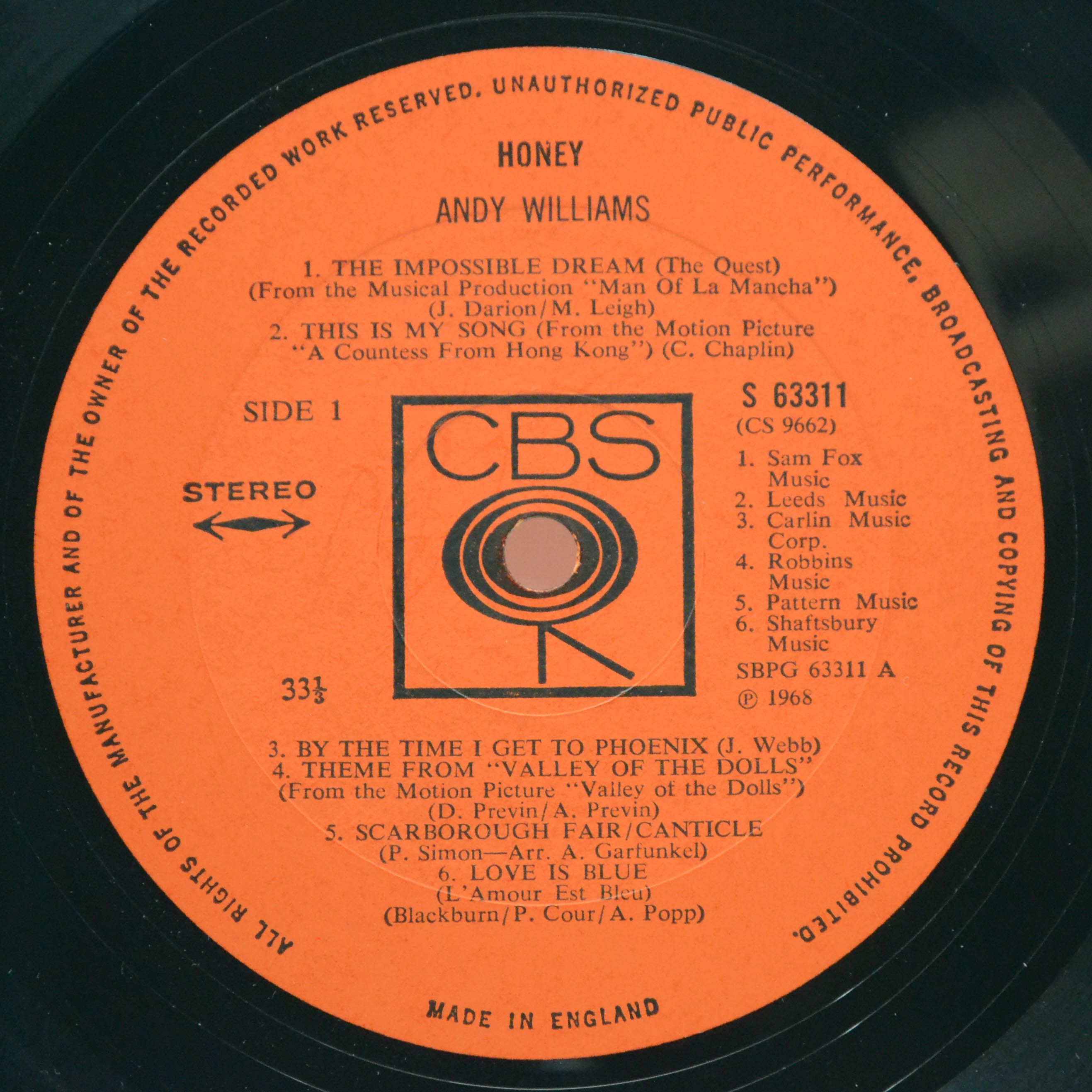 Andy Williams — Honey (UK), 1968
