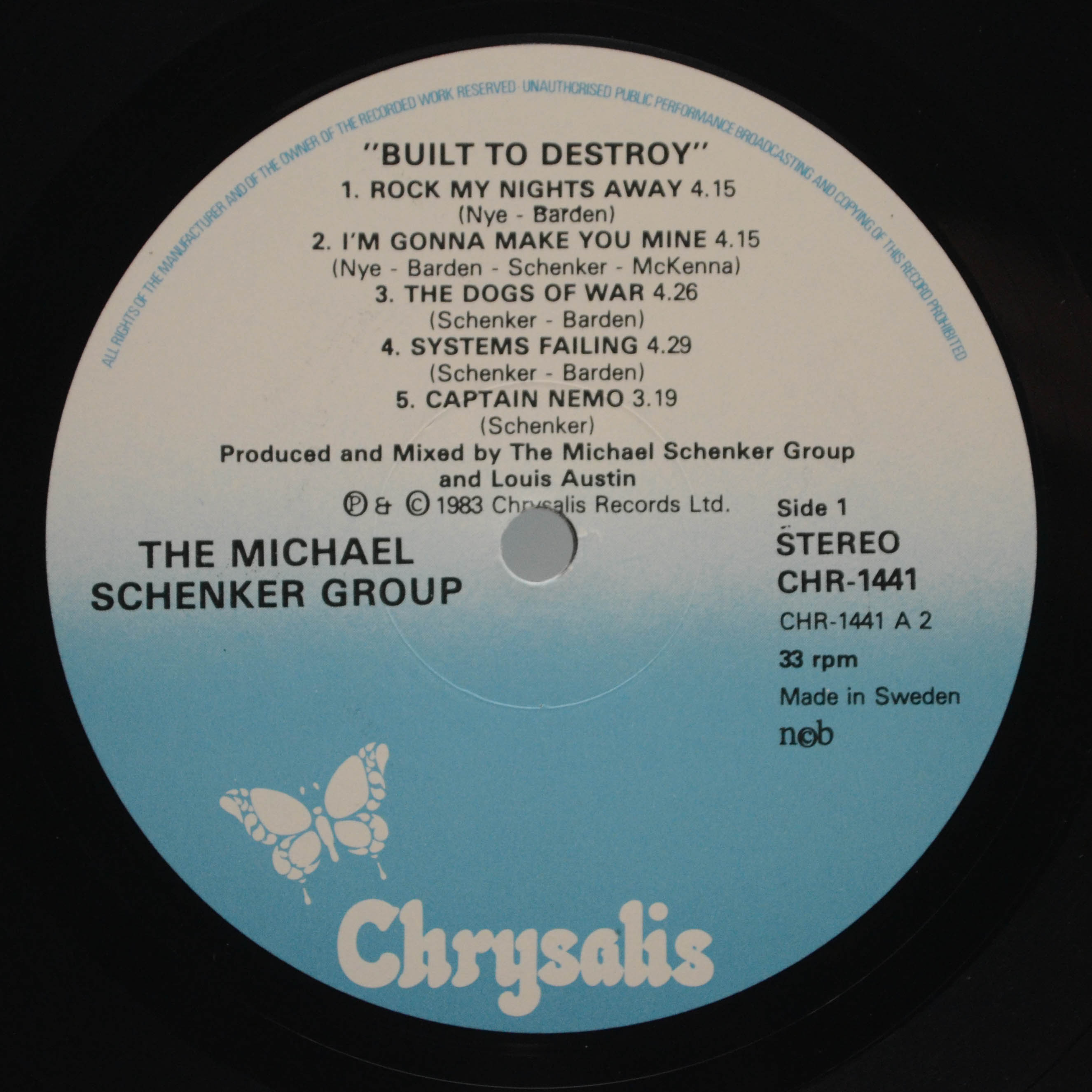 Виниловая пластинка Michael Schenker Group — Built To Destroy, 1983