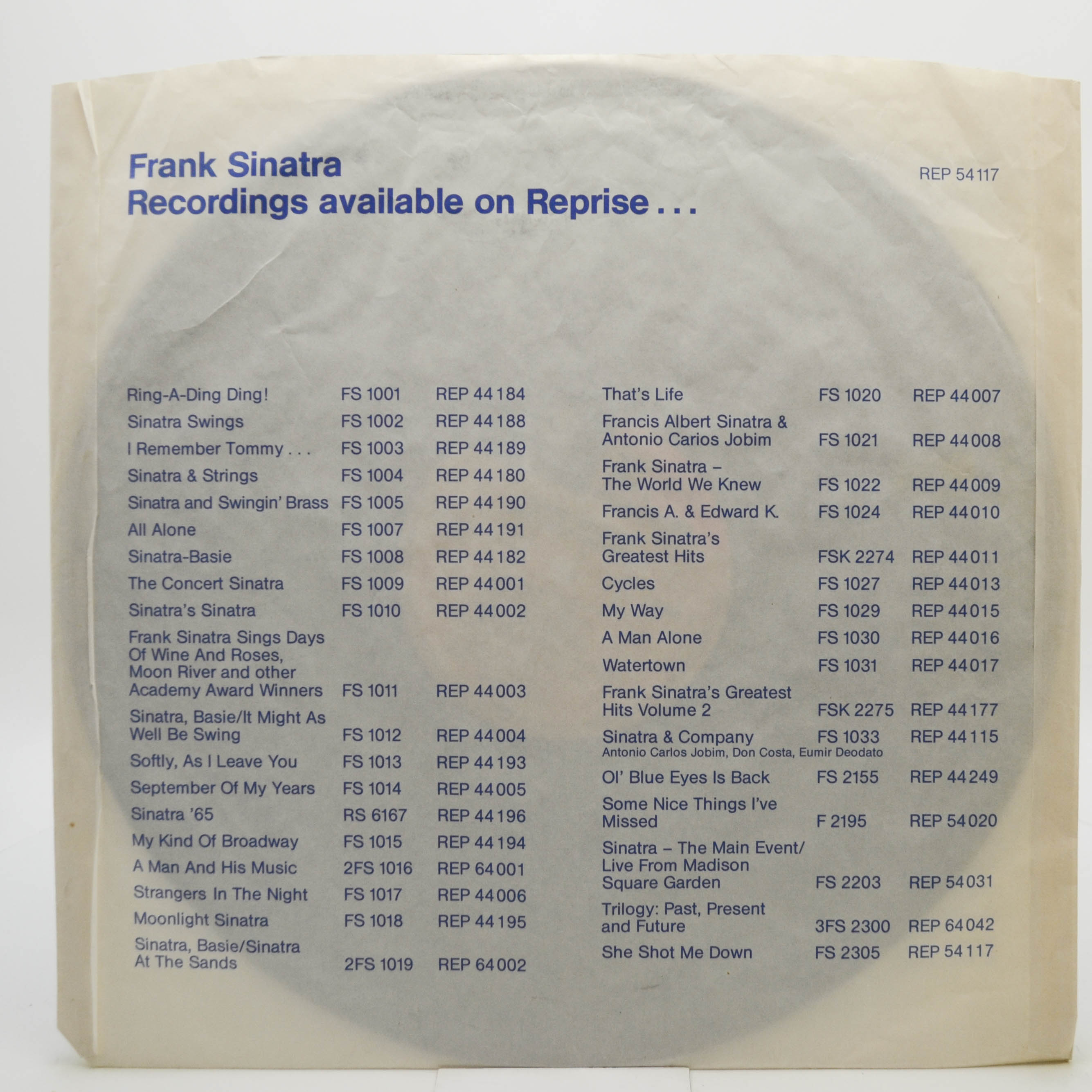 Frank Sinatra — She Shot Me Down, 1981