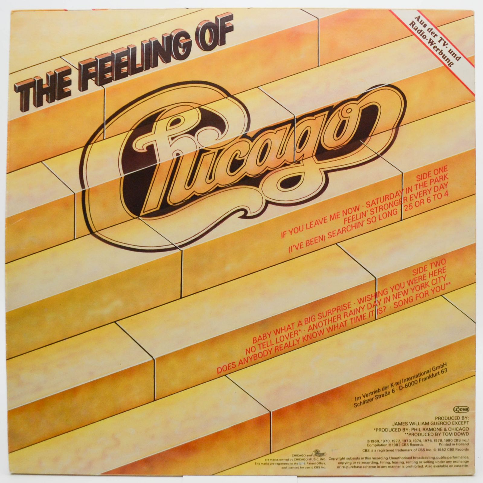 Chicago — The Feeling Of (A Collection Of Their Greatest Hits), 1982