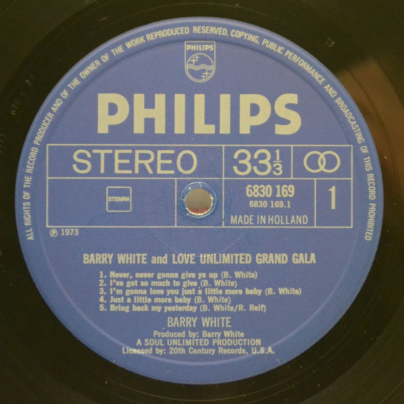 Barry White And Love Unlimited Also Featuring Love Unlimited Orchestra — Grand Gala, 1973