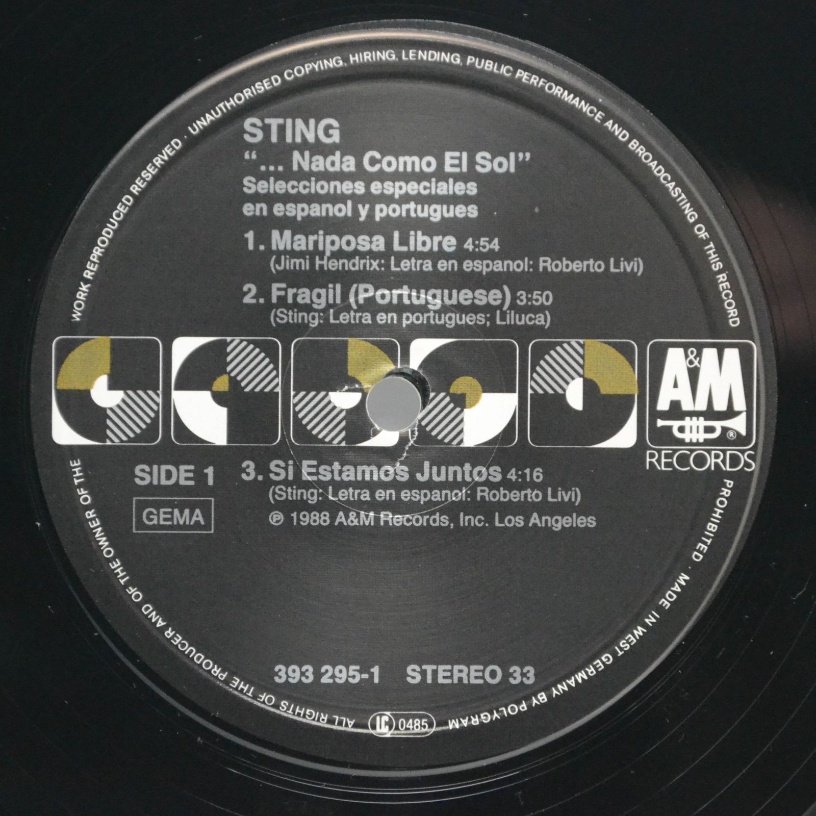 Sting — ...Nada Como El Sol (Selecciones Especiales En Espanol Y Portugues), 1988