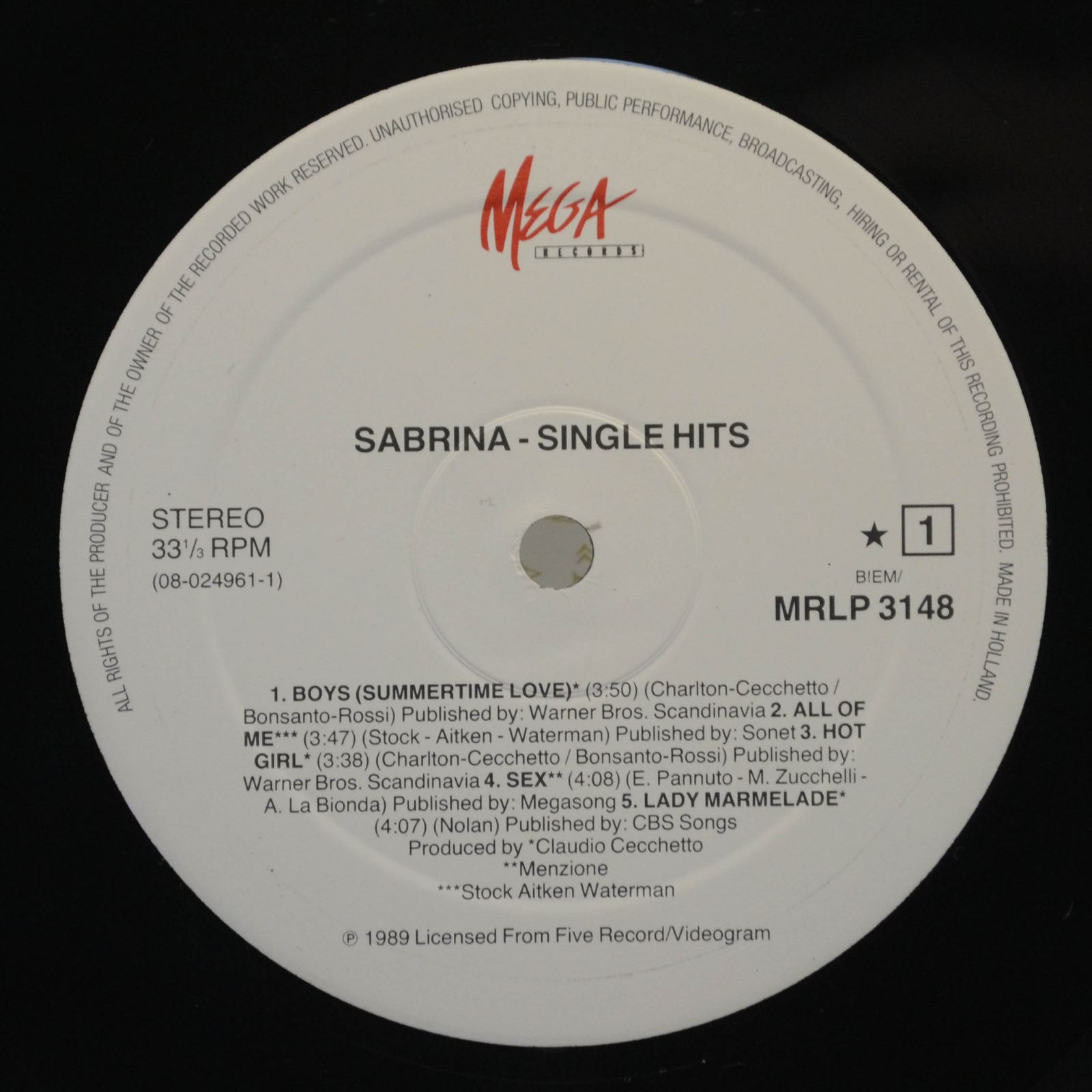 Sabrina — Single Hits, 1989