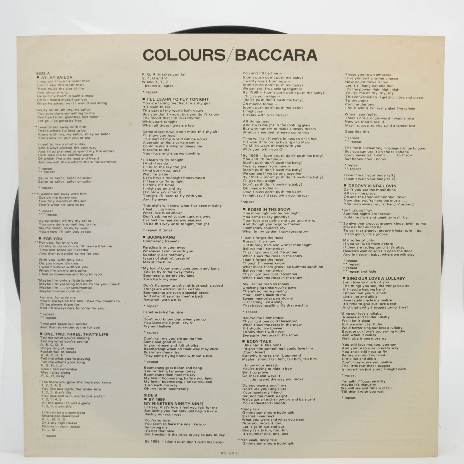 Baccara — Colours, 1980