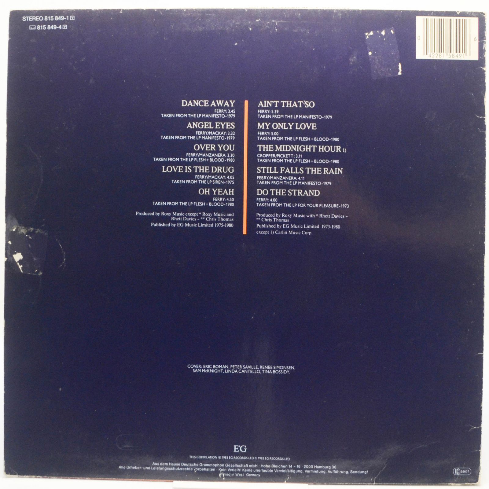 Roxy Music — The Atlantic Years 1973 - 1980, 1983