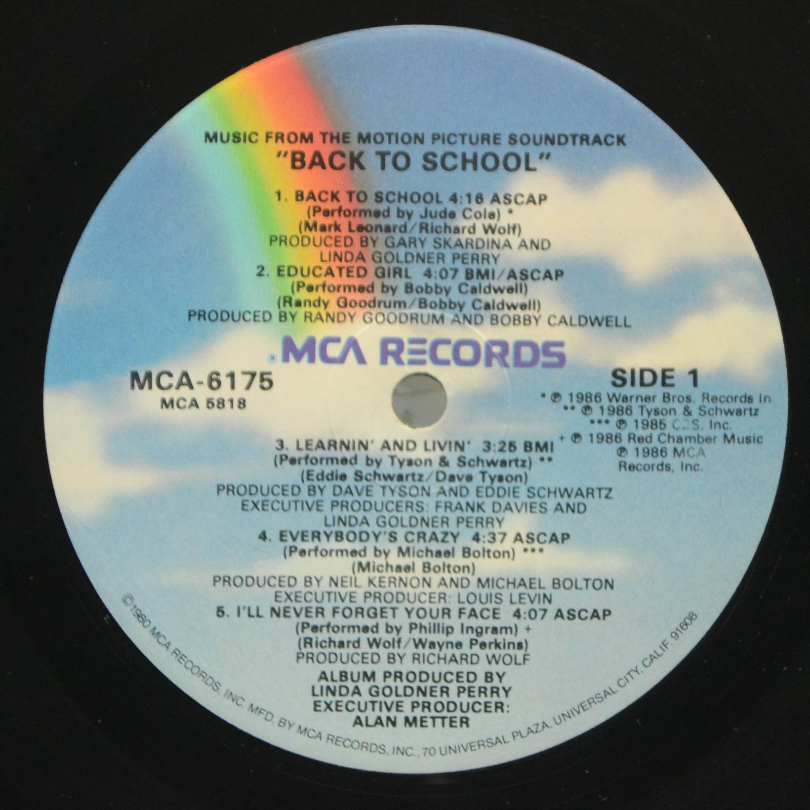 Various — Back To School - Music From The Motion Picture Soundtrack, 1986