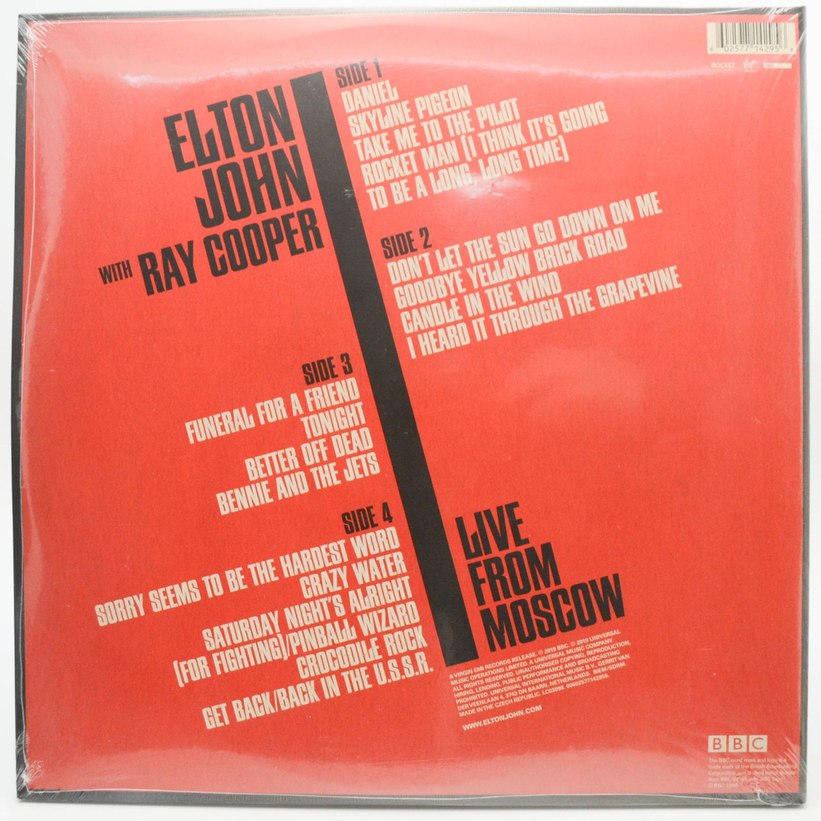 Elton John With Ray Cooper — Live From Moscow (2LP), 2019