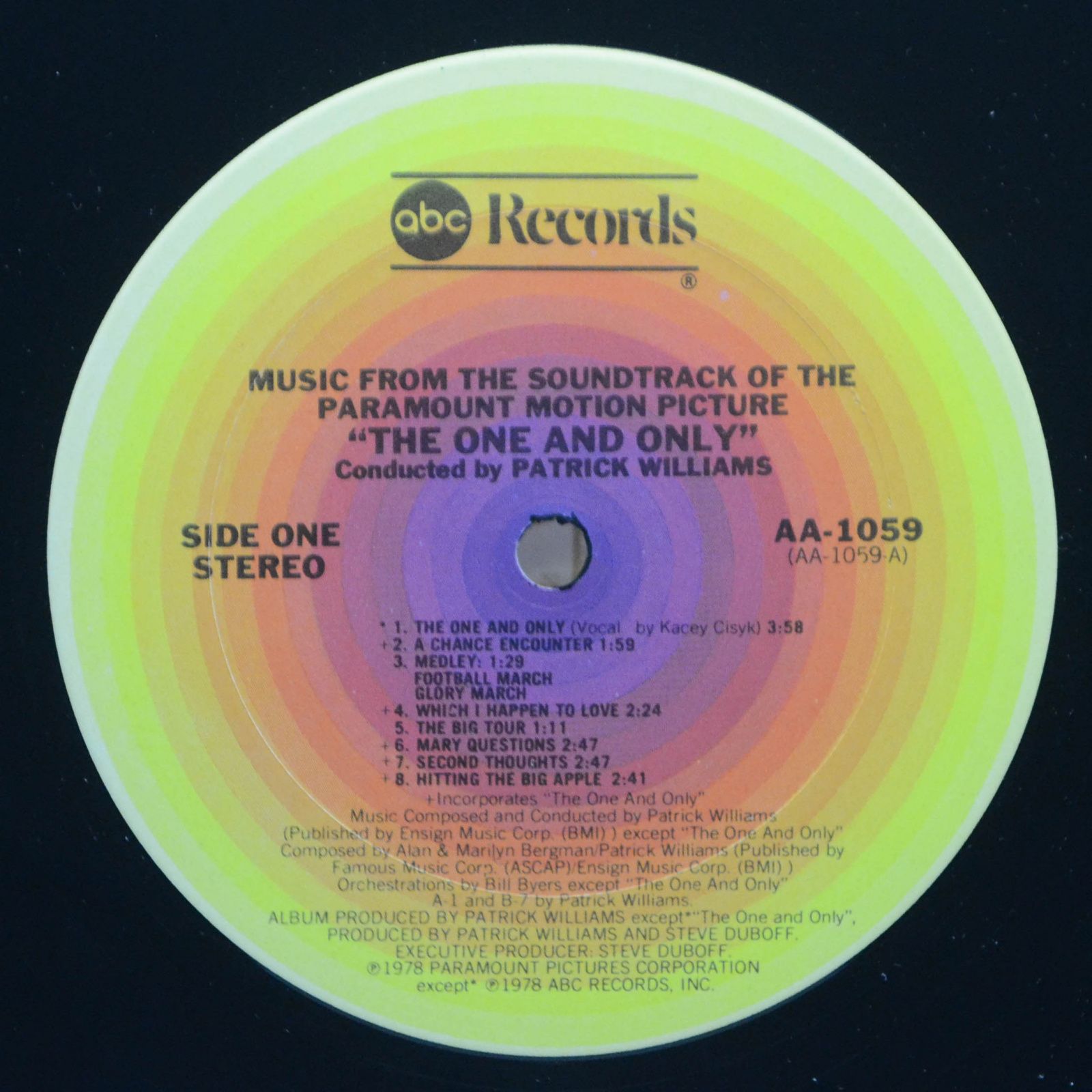 Patrick Williams — The One And Only - Original Motion Picture Soundtrack, 1978